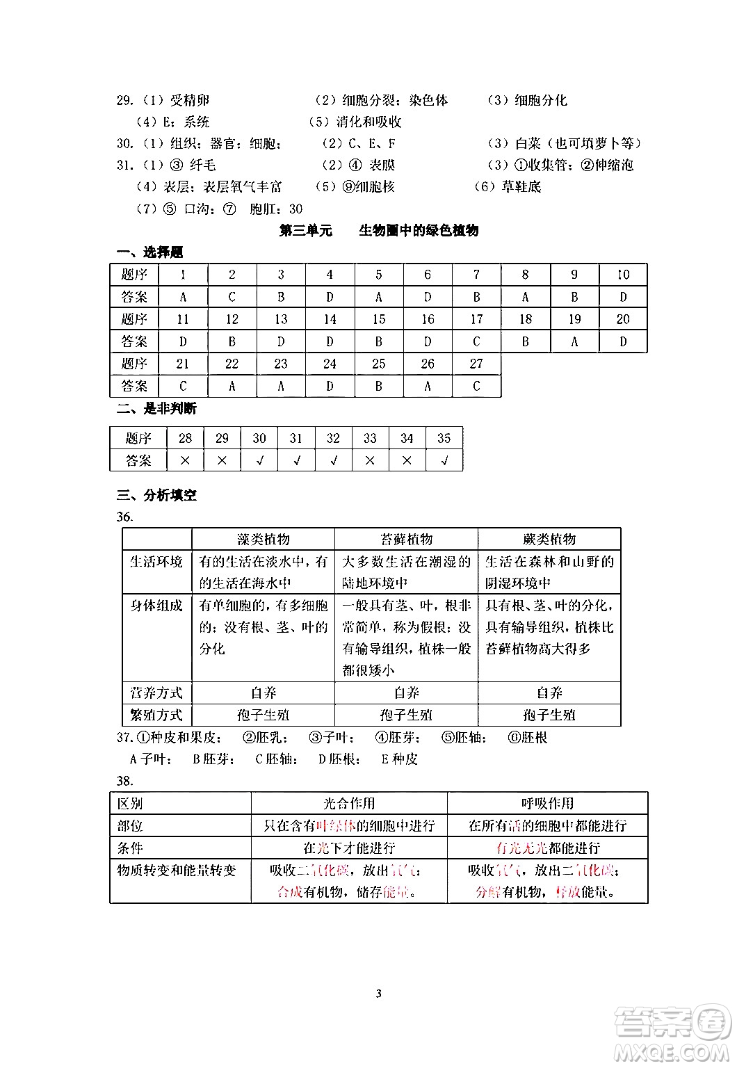 中西書局2024精彩假期寒假作業(yè)七年級合訂本通用版答案