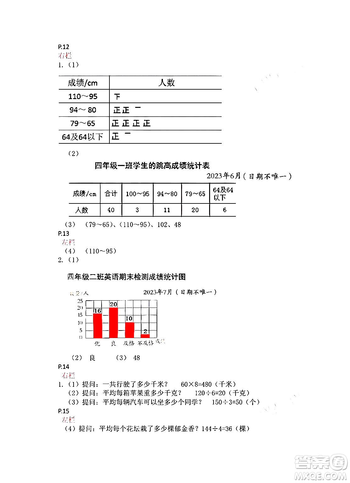 安徽少年兒童出版社2024寒假作業(yè)四年級(jí)數(shù)學(xué)蘇教版答案