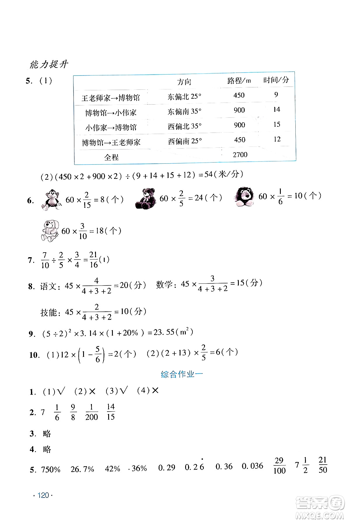 吉林出版集團股份有限公司2024假日數(shù)學六年級數(shù)學人教版答案