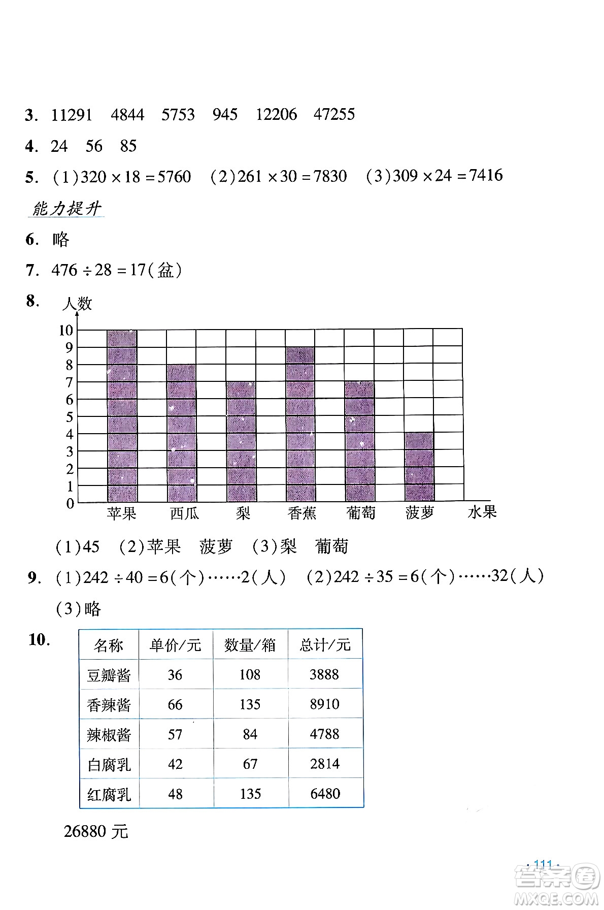 吉林出版集團(tuán)股份有限公司2024假日數(shù)學(xué)四年級數(shù)學(xué)人教版答案