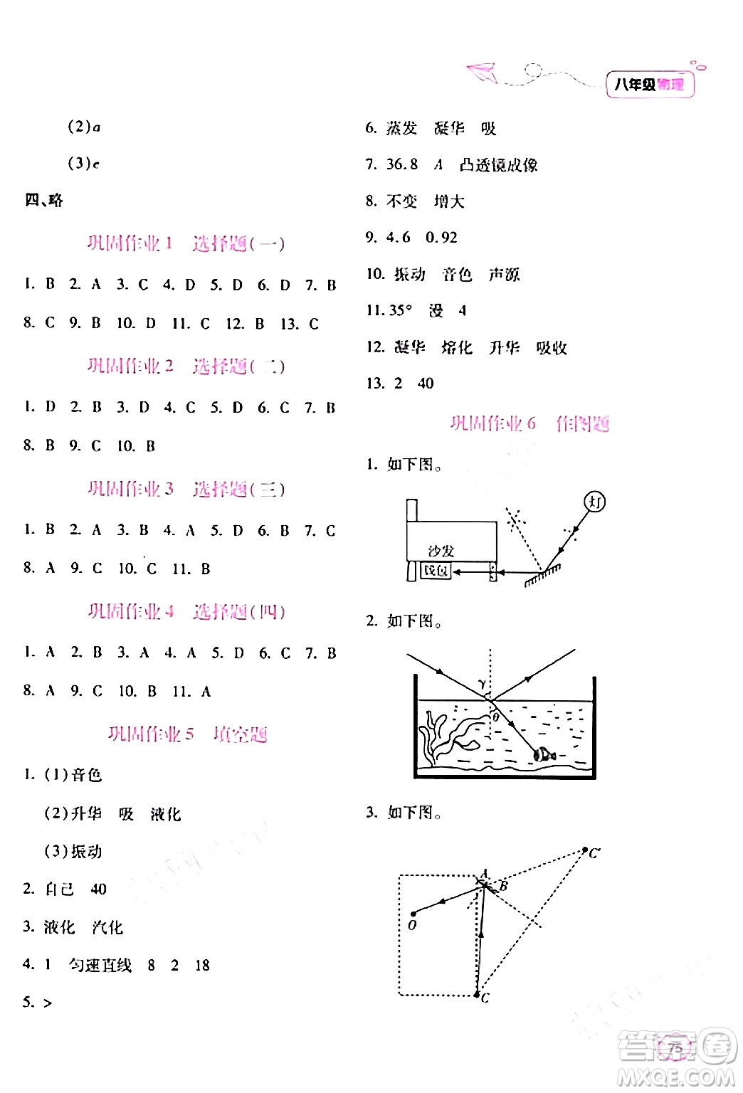 北京教育出版社2024新課標(biāo)寒假樂(lè)園八年級(jí)物理課標(biāo)版答案