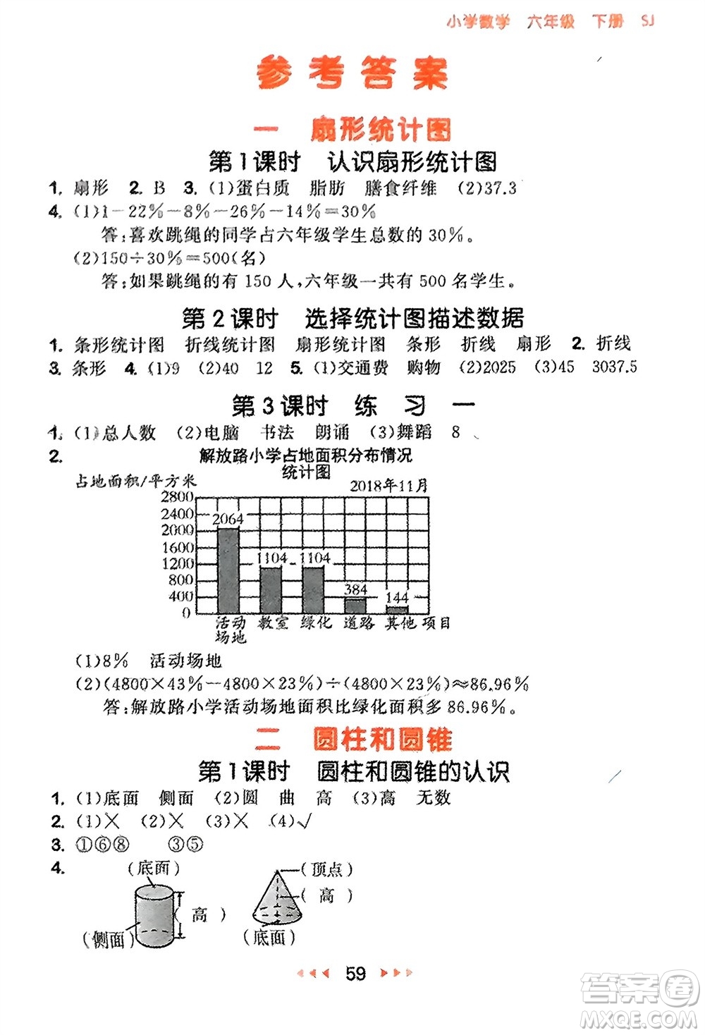 首都師范大學(xué)出版社2024年春53隨堂測(cè)六年級(jí)數(shù)學(xué)下冊(cè)蘇教版參考答案