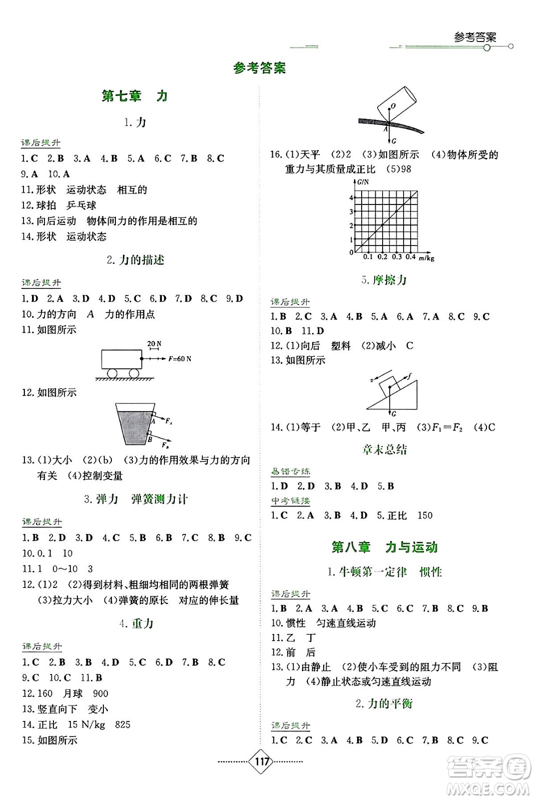 湖南教育出版社2024年春學(xué)法大視野八年級(jí)物理下冊(cè)教科版答案