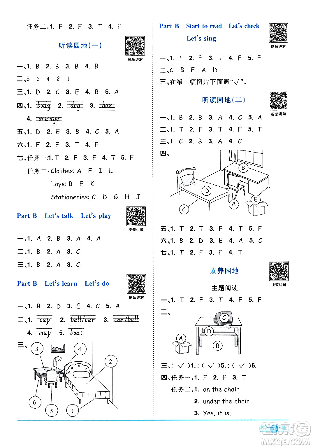 江西教育出版社2024年春陽光同學(xué)課時(shí)優(yōu)化作業(yè)三年級(jí)英語下冊人教版答案