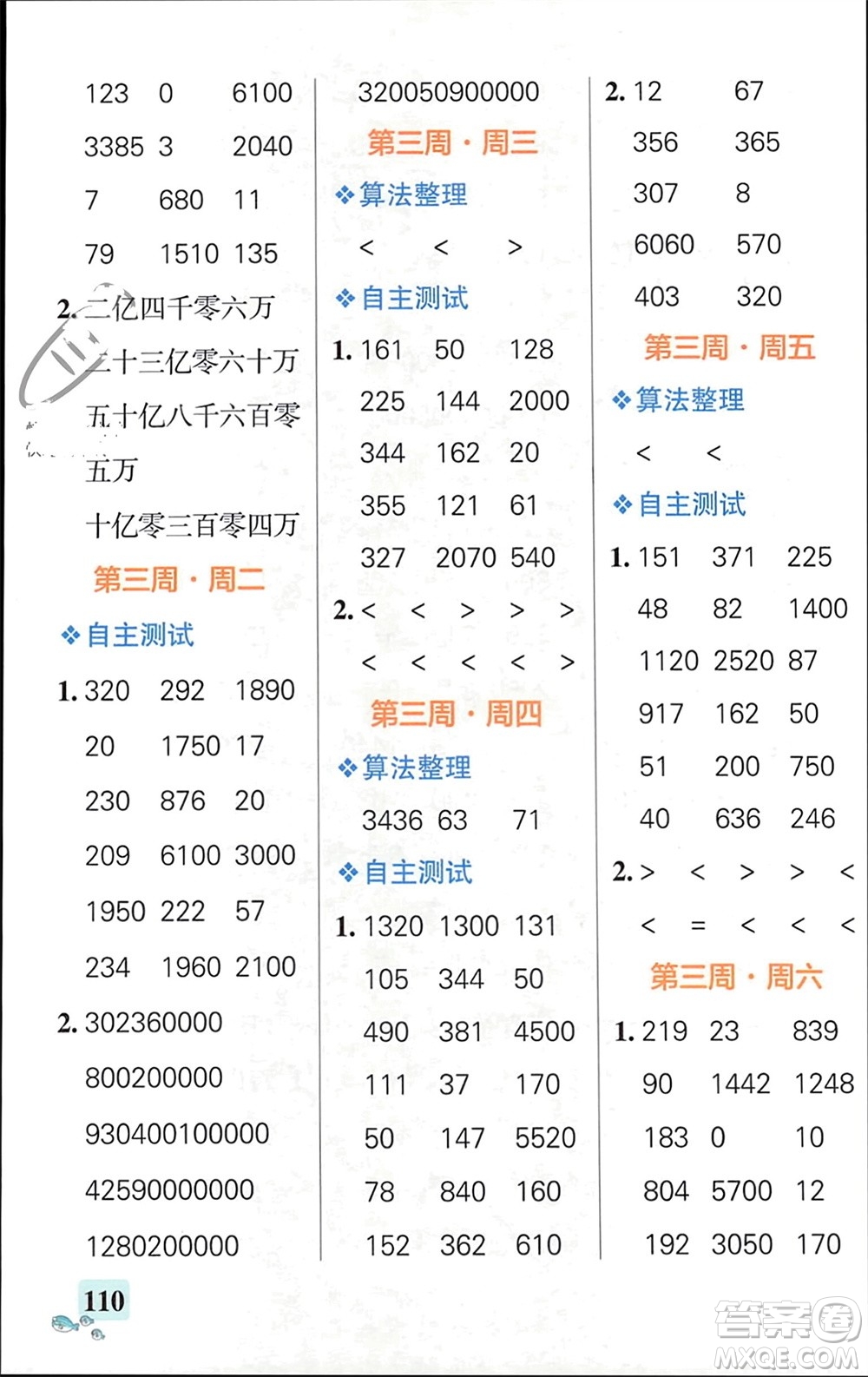 遼寧教育出版社2024年春小學(xué)學(xué)霸天天計(jì)算四年級(jí)數(shù)學(xué)下冊(cè)蘇教版參考答案