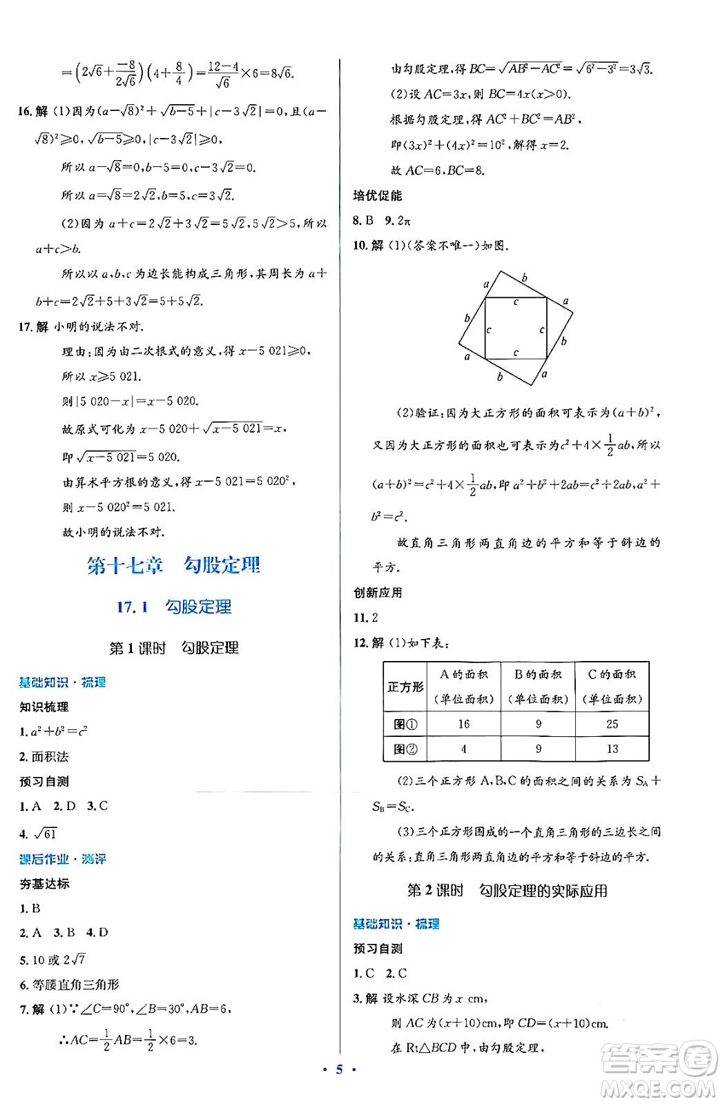 人民教育出版社2024年春人教金學典同步解析與測評學考練八年級數學下冊人教版答案