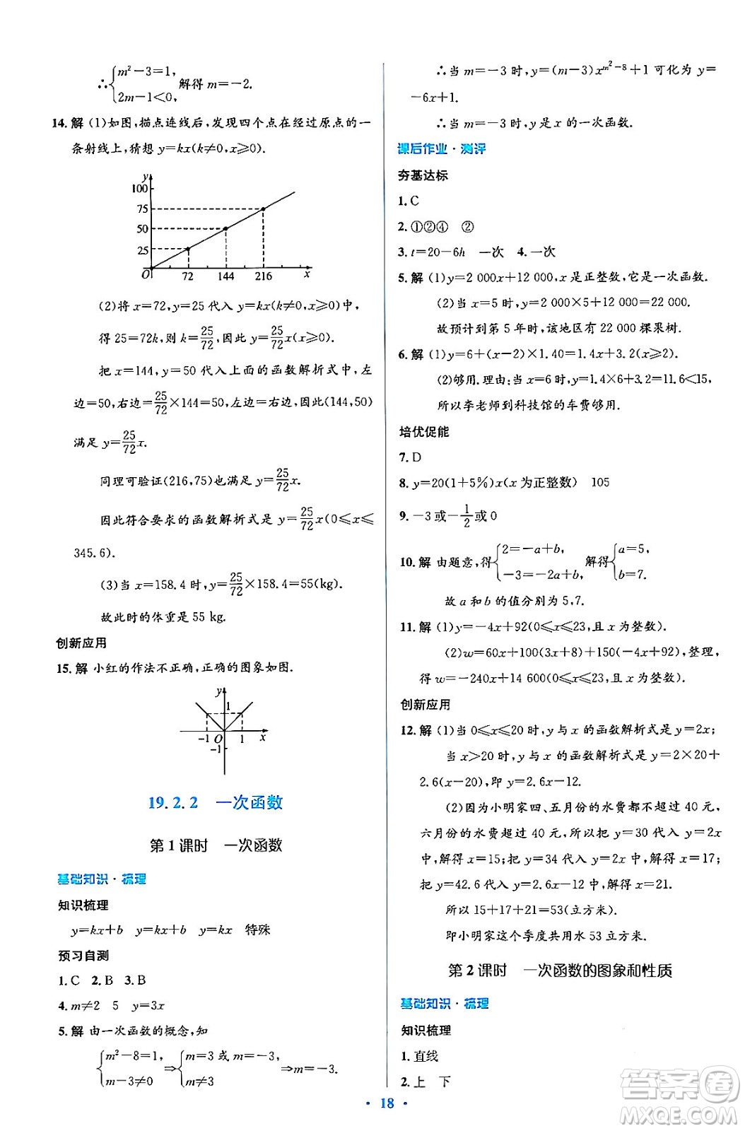 人民教育出版社2024年春人教金學典同步解析與測評學考練八年級數學下冊人教版答案