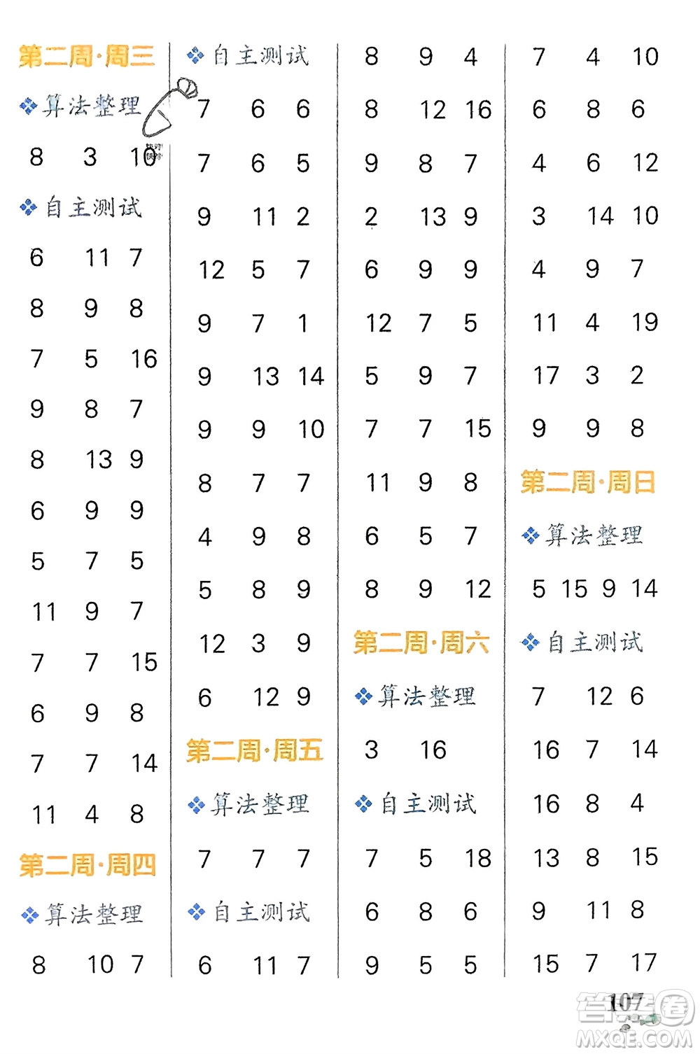 遼寧教育出版社2024年春小學學霸天天計算一年級數(shù)學下冊蘇教版參考答案