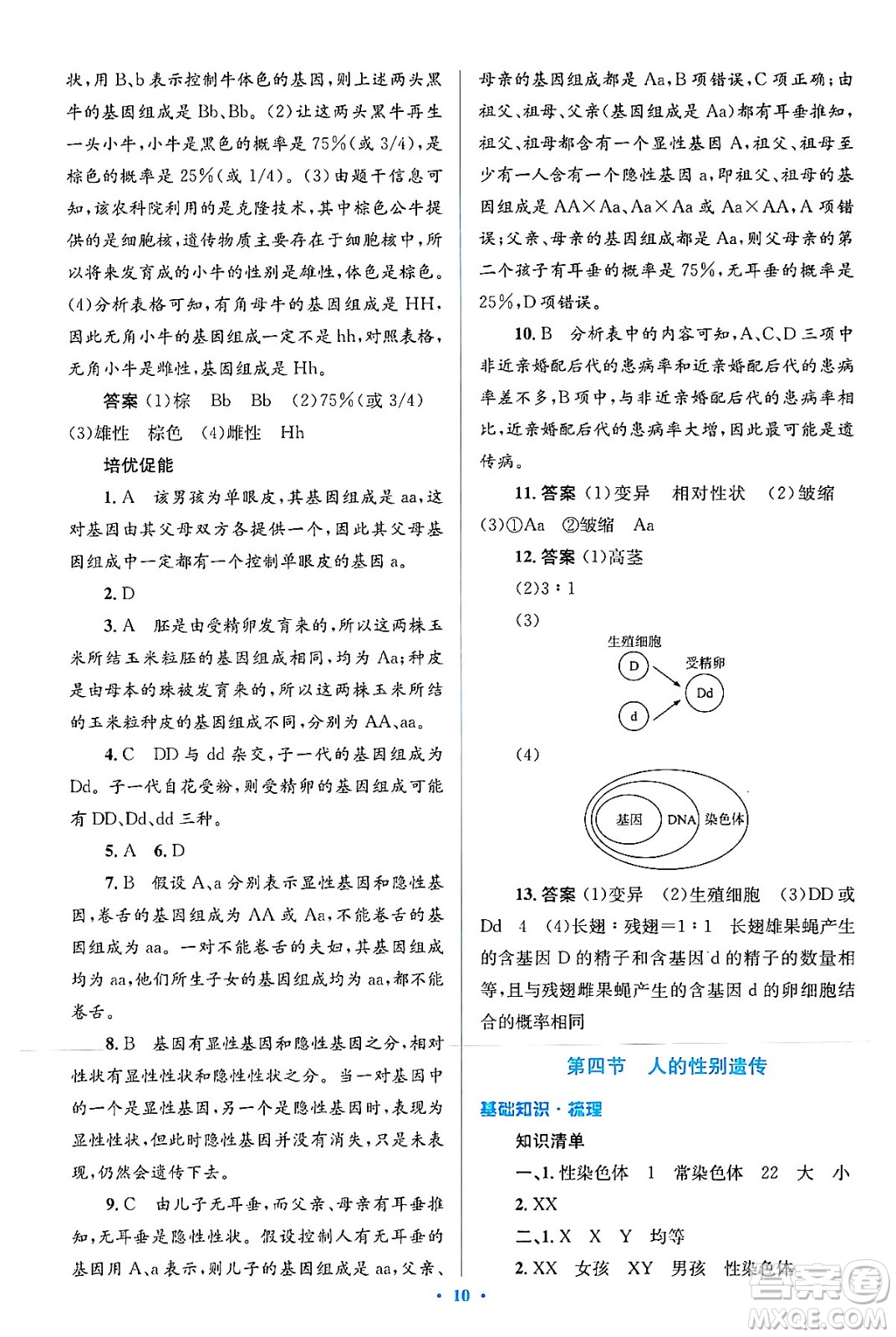 人民教育出版社2024年春人教金學(xué)典同步解析與測(cè)評(píng)學(xué)考練八年級(jí)生物下冊(cè)人教版吉林專版答案