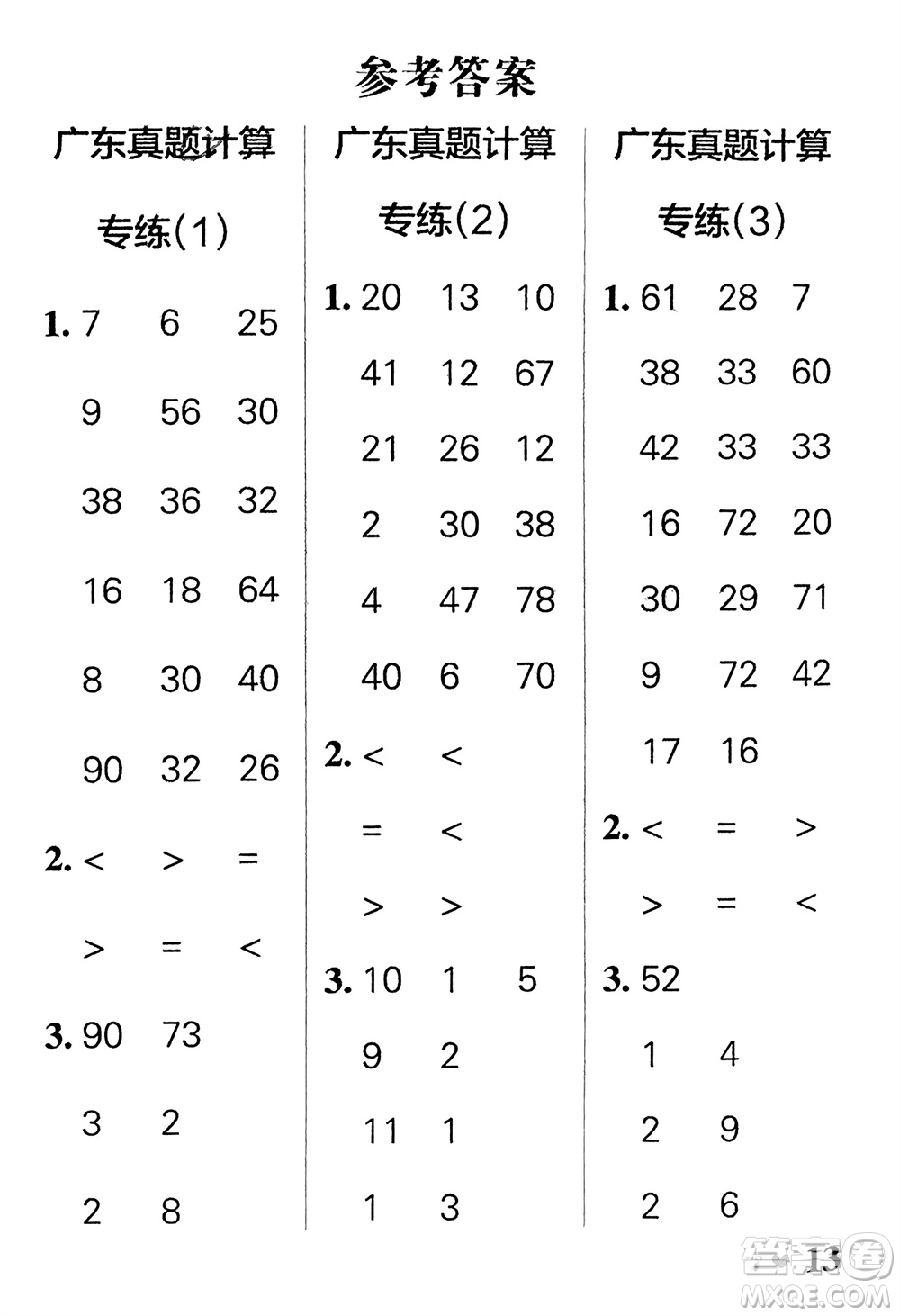 遼寧教育出版社2024年春小學學霸天天計算一年級數(shù)學下冊人教版廣東專版參考答案