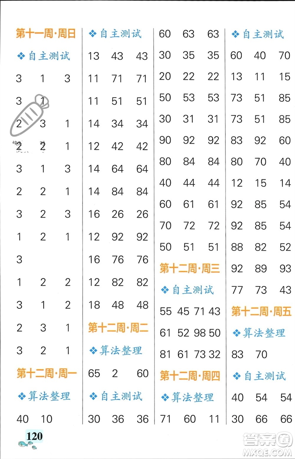 遼寧教育出版社2024年春小學(xué)學(xué)霸天天計算一年級數(shù)學(xué)下冊北師大版廣東專版參考答案