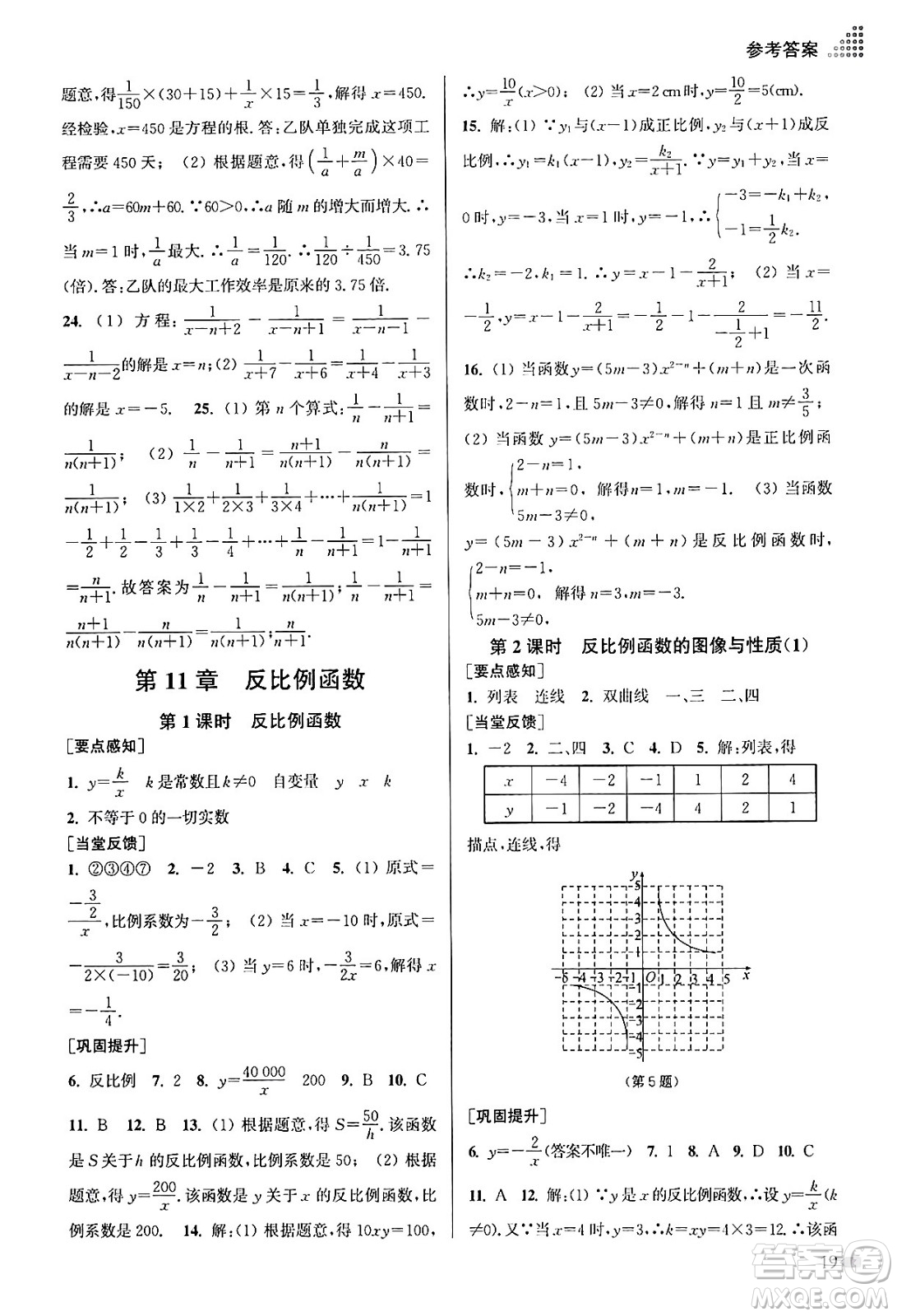 江蘇鳳凰美術(shù)出版社2024年春創(chuàng)新課時(shí)作業(yè)本八年級(jí)數(shù)學(xué)下冊(cè)江蘇版答案