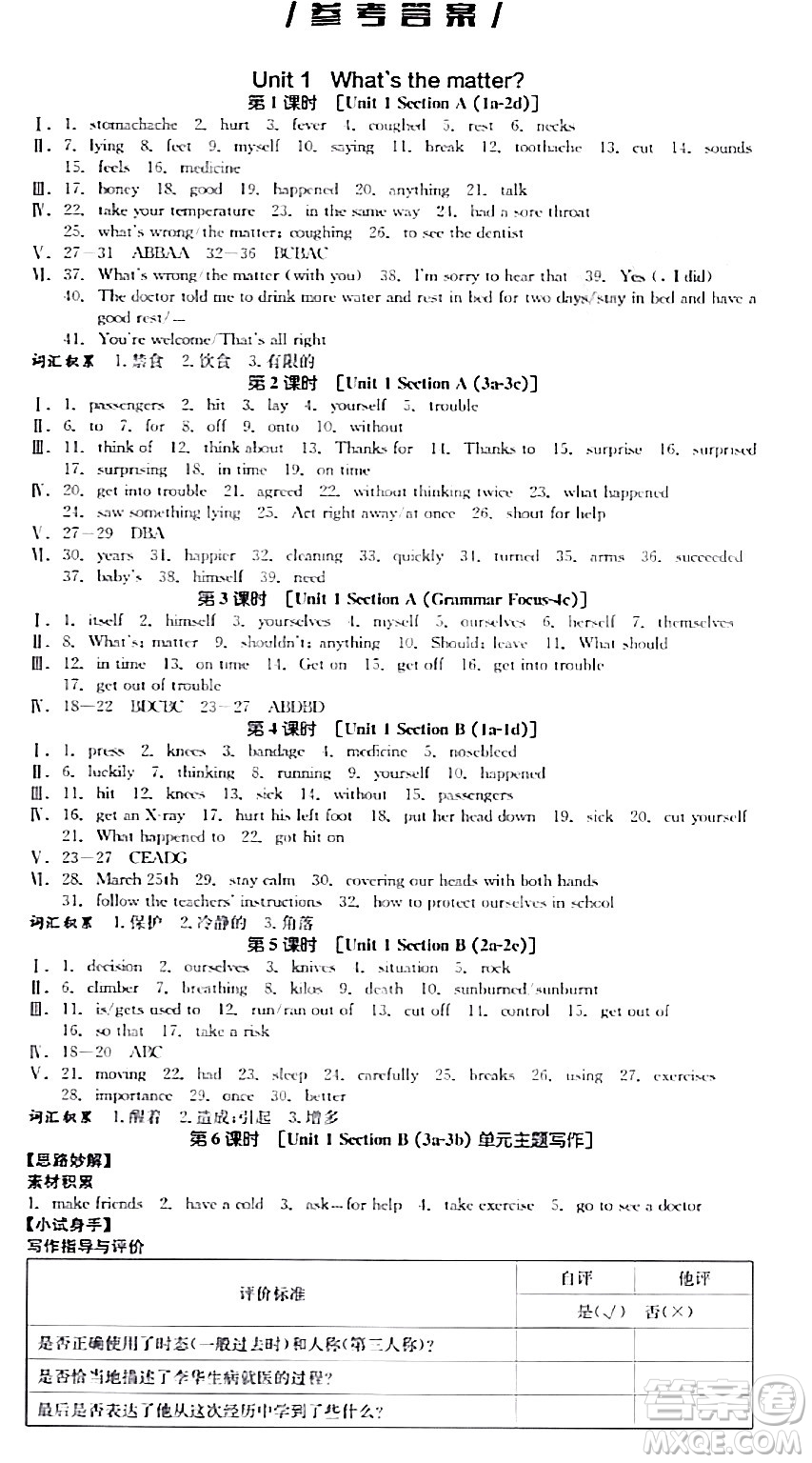 北京時(shí)代華文書(shū)局2024年春全品作業(yè)本八年級(jí)英語(yǔ)下冊(cè)人教版陜西專(zhuān)版答案