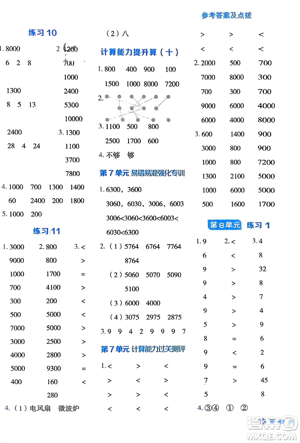 安徽教育出版社2024年春榮德基星級口算天天練二年級數(shù)學下冊人教版參考答案