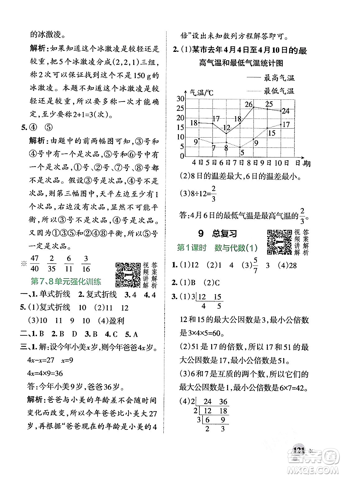 遼寧教育出版社2024年春PASS小學(xué)學(xué)霸作業(yè)本五年級數(shù)學(xué)下冊人教版答案