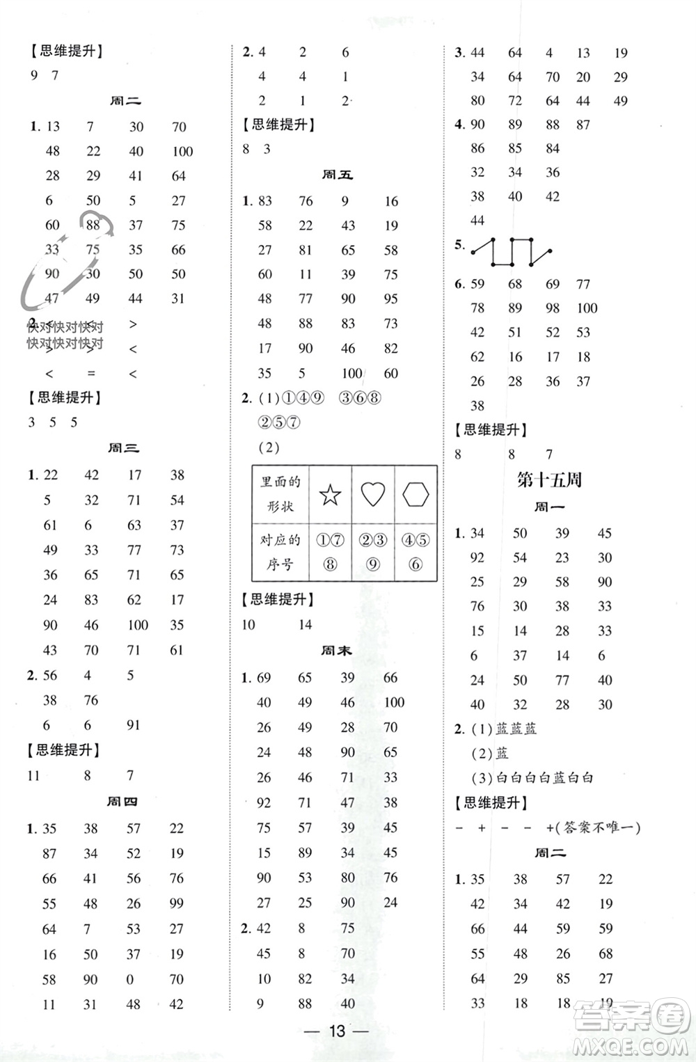 甘肅少年兒童出版社2024年春經(jīng)綸學(xué)典學(xué)霸計(jì)算達(dá)人一年級(jí)數(shù)學(xué)下冊(cè)人教版參考答案