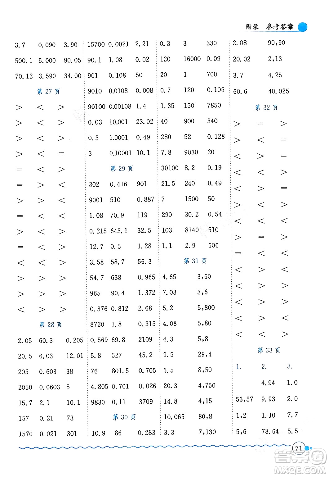 龍門書局2024年春黃岡小狀元口算速算練習(xí)冊四年級數(shù)學(xué)下冊人教版廣東專版答案