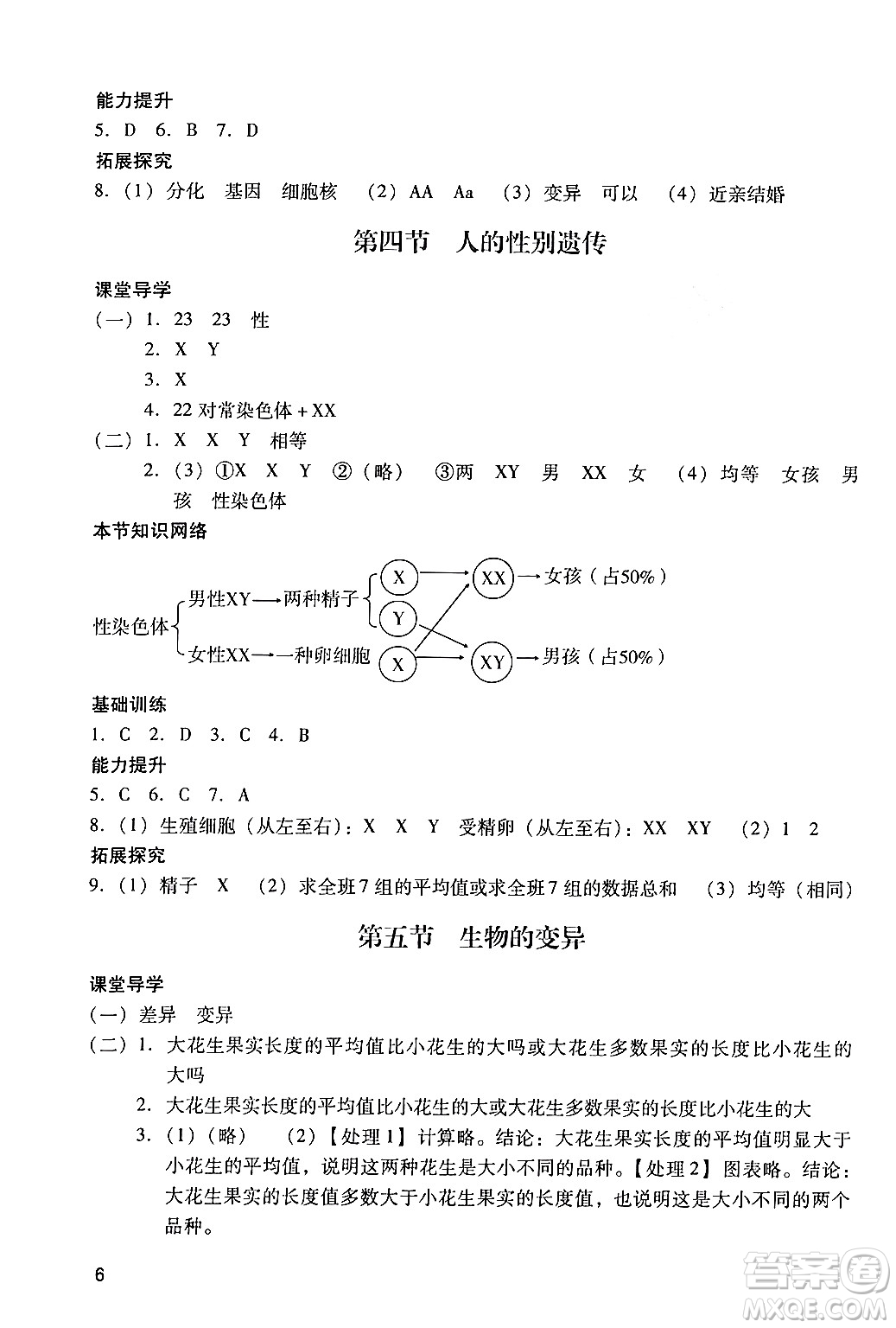 廣州出版社2024年春陽光學業(yè)評價八年級生物下冊人教版答案