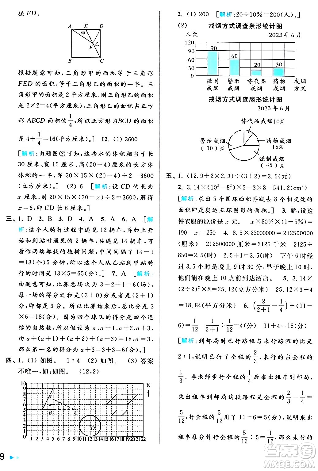 北京教育出版社2024年春亮點給力大試卷六年級數(shù)學(xué)下冊江蘇版答案