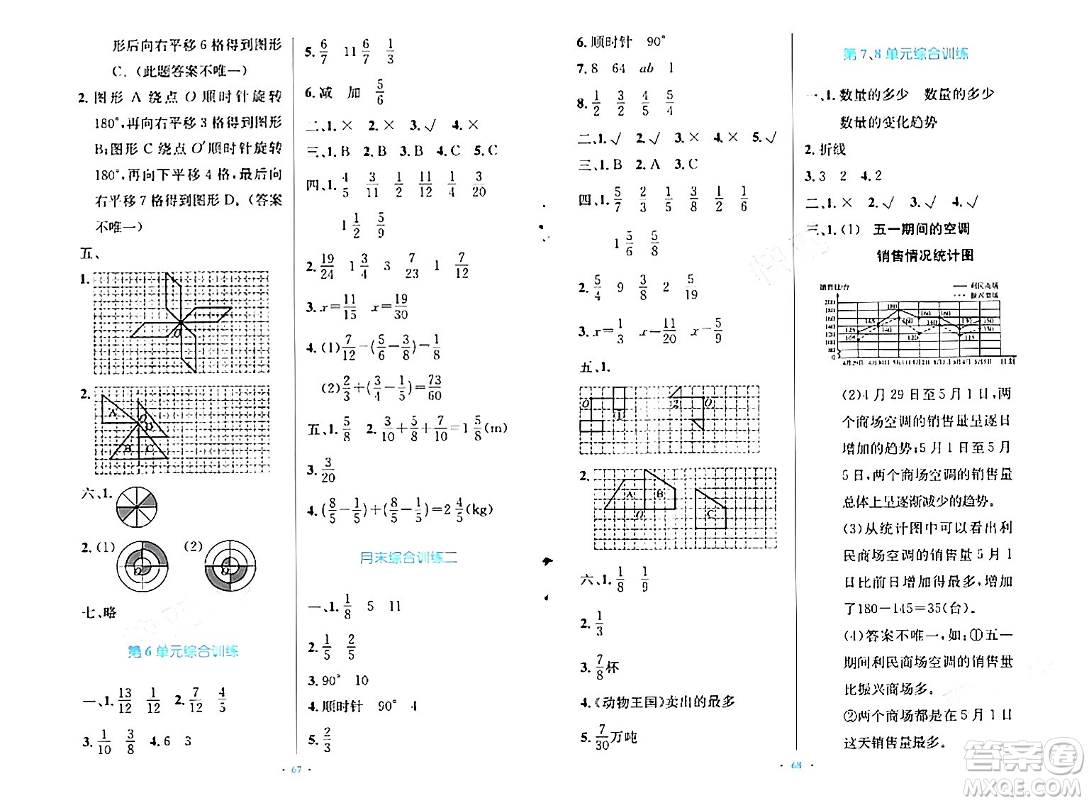 人民教育出版社2024年春小學(xué)同步測(cè)控優(yōu)化設(shè)計(jì)五年級(jí)數(shù)學(xué)下冊(cè)人教版增強(qiáng)版新疆專版答案