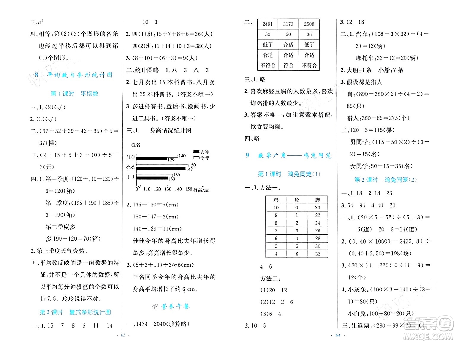 人民教育出版社2024年春小學(xué)同步測(cè)控優(yōu)化設(shè)計(jì)四年級(jí)數(shù)學(xué)下冊(cè)人教版增強(qiáng)版新疆專(zhuān)版答案