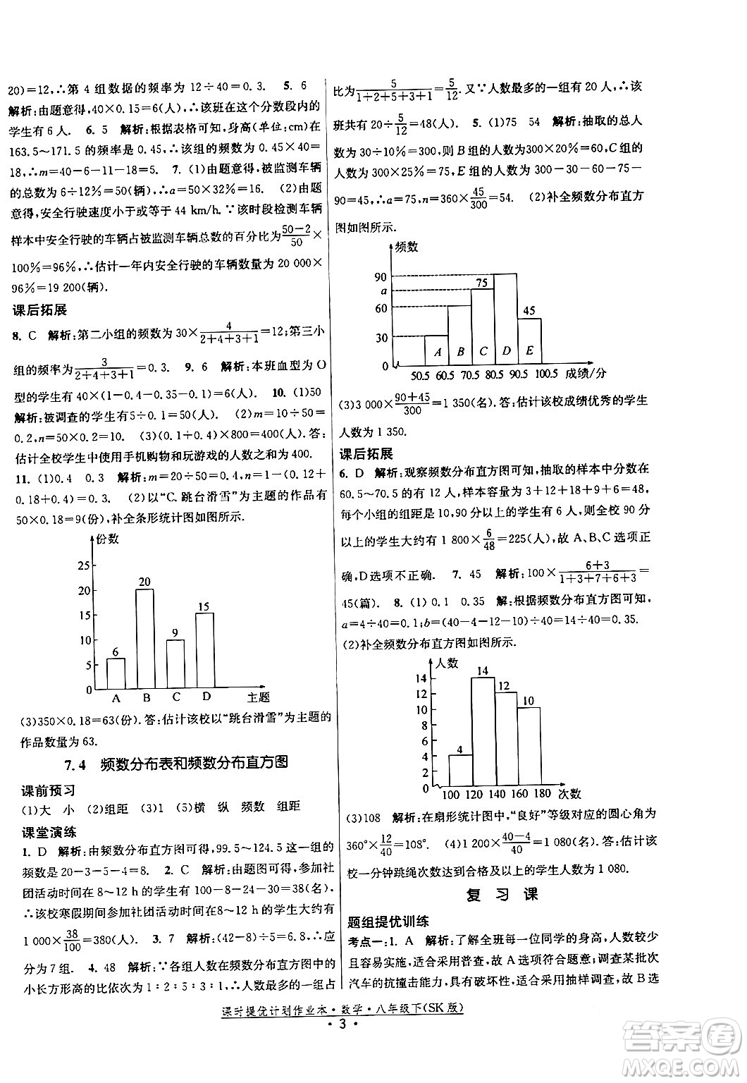 江蘇人民出版社2024年春課時提優(yōu)計劃作業(yè)本八年級數(shù)學(xué)下冊蘇科版答案