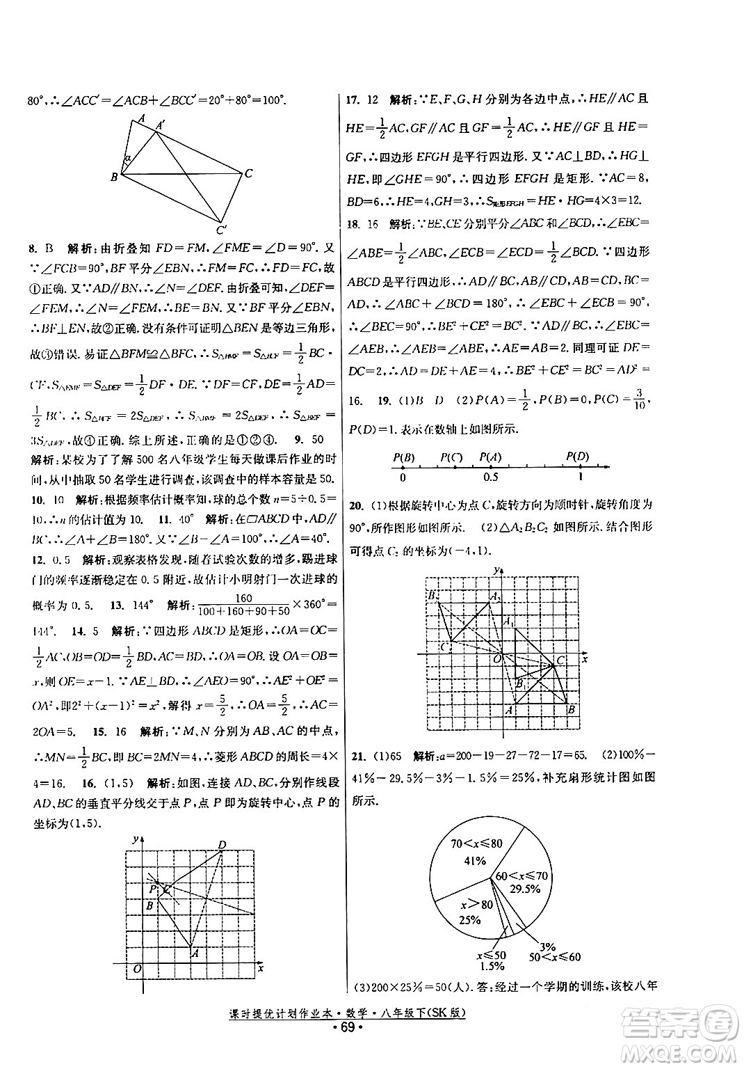 江蘇人民出版社2024年春課時提優(yōu)計劃作業(yè)本八年級數(shù)學(xué)下冊蘇科版答案