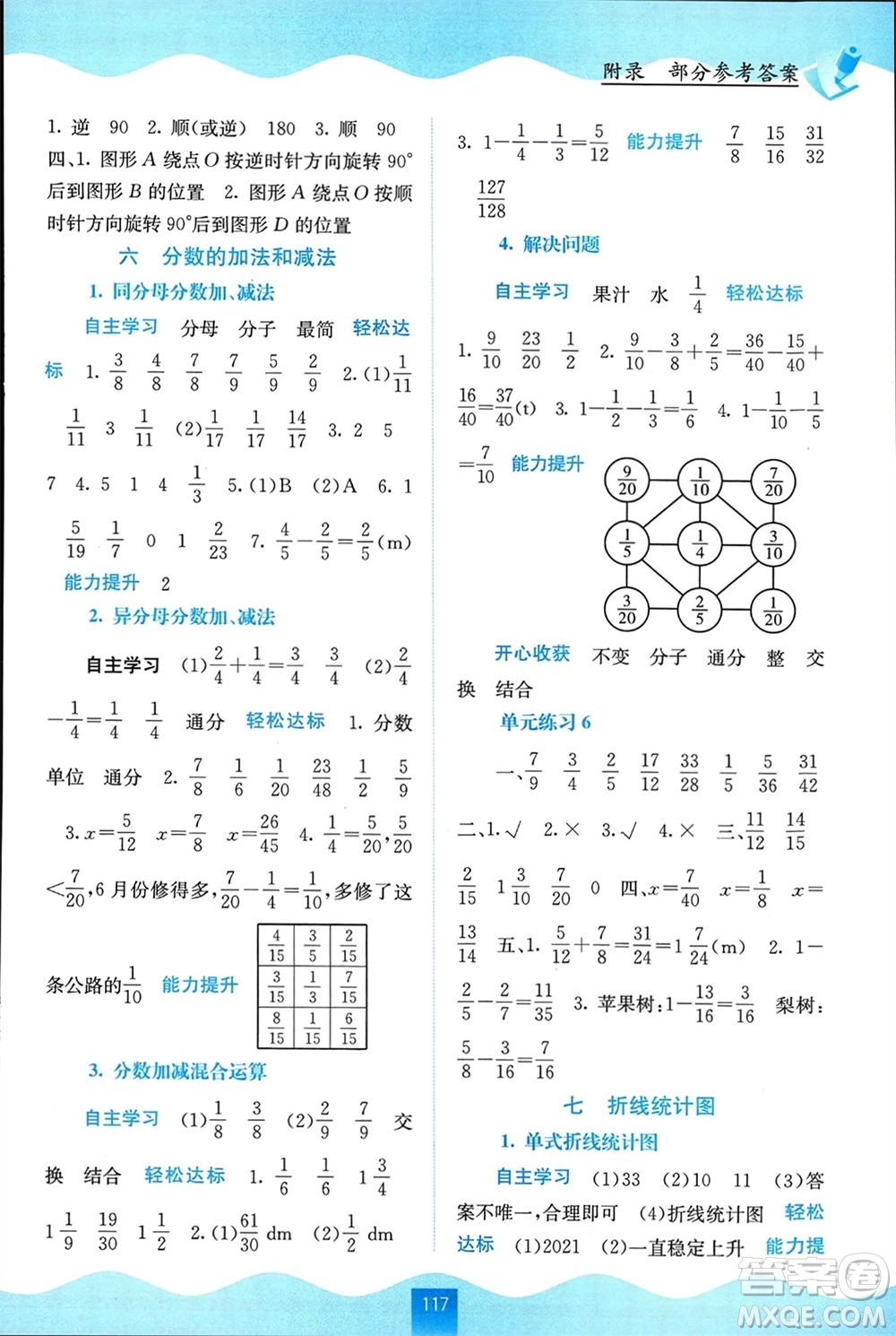 廣西教育出版社2024年春自主學(xué)習(xí)能力測評五年級數(shù)學(xué)下冊人教版參考答案