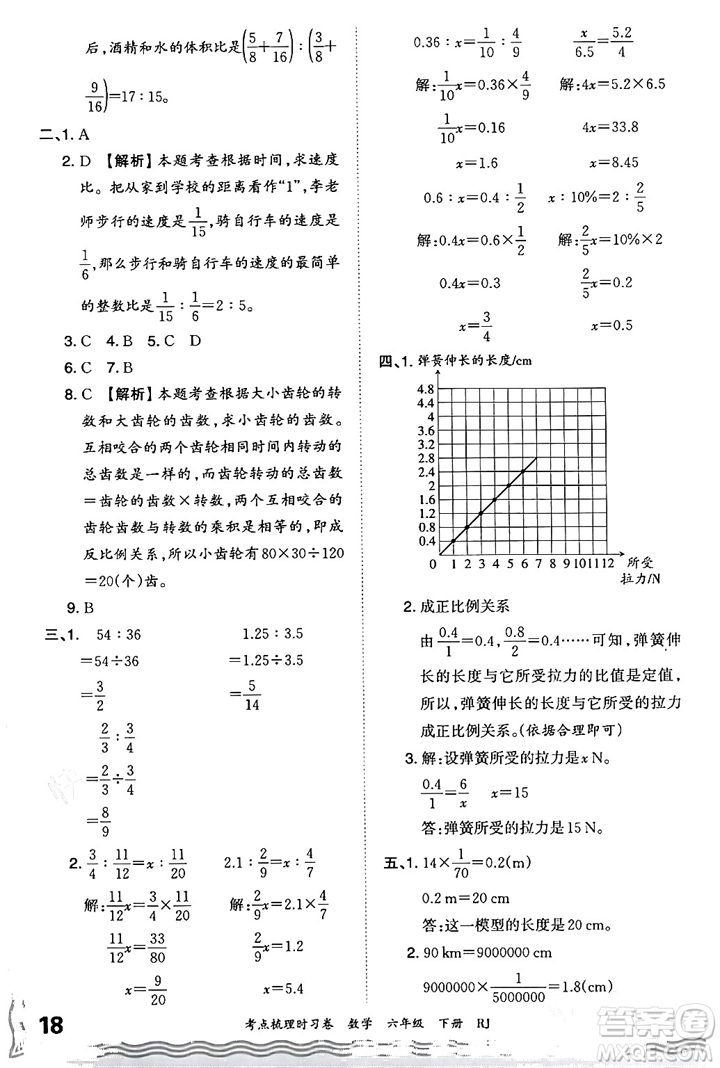 江西人民出版社2024年春王朝霞考點(diǎn)梳理時(shí)習(xí)卷六年級(jí)數(shù)學(xué)下冊(cè)人教版答案