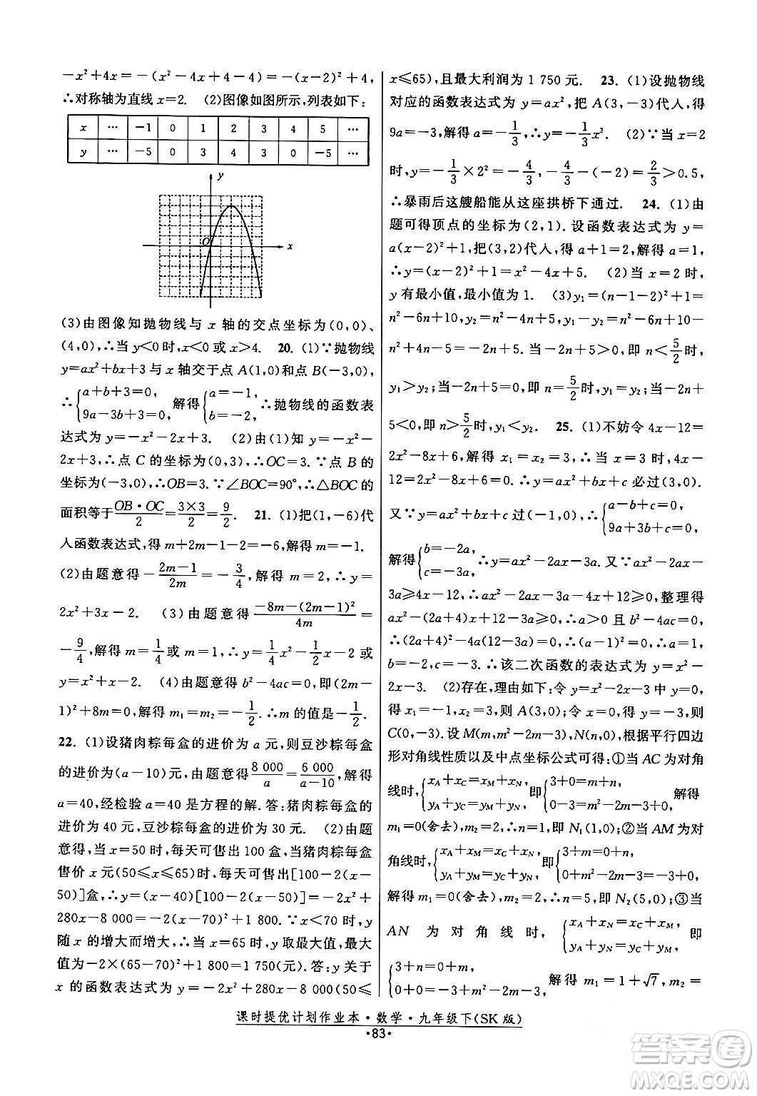 江蘇人民出版社2024年春課時提優(yōu)計(jì)劃作業(yè)本九年級數(shù)學(xué)下冊蘇科版答案