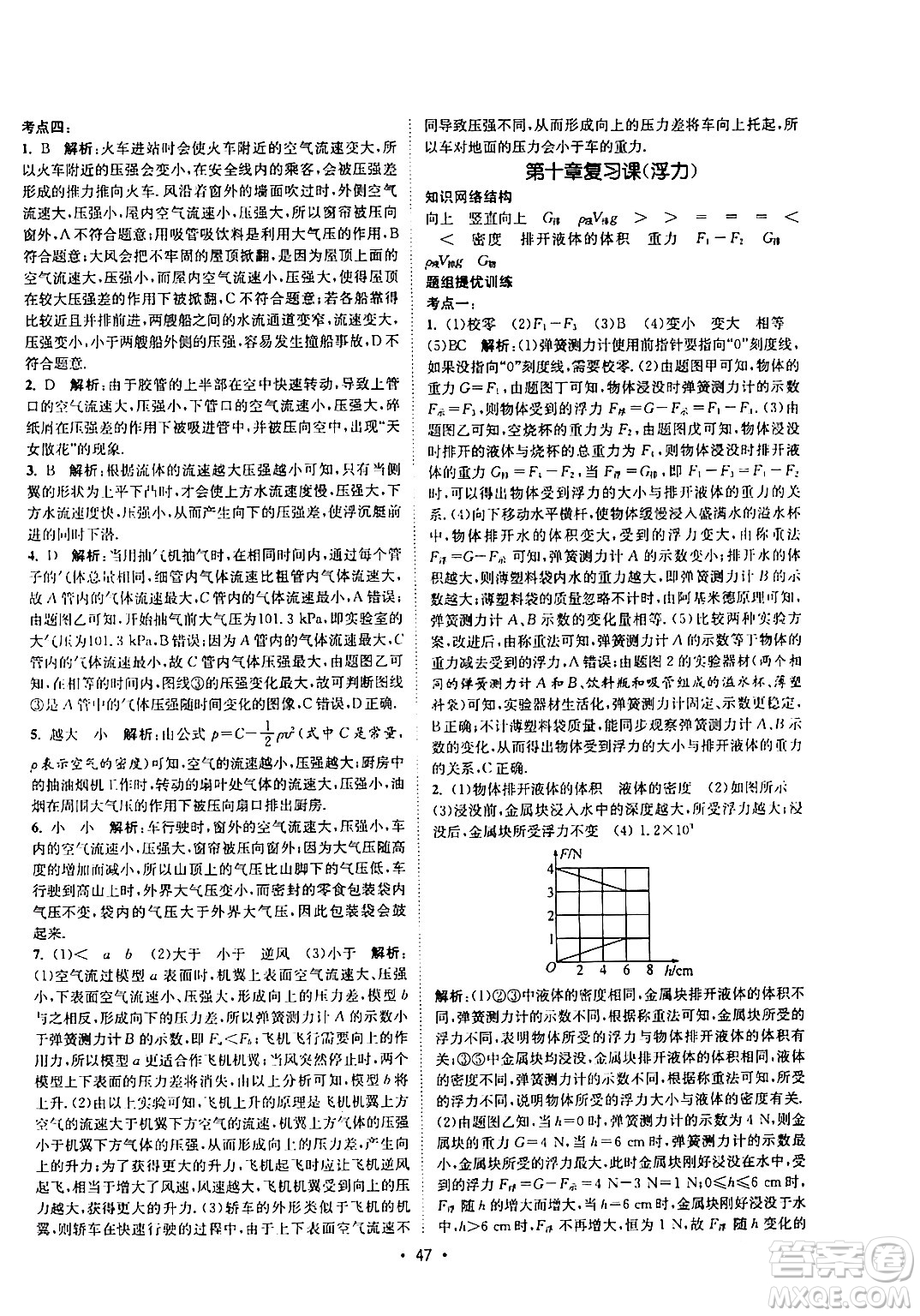 福建人民出版社2024年春課時(shí)提優(yōu)計(jì)劃作業(yè)本八年級物理下冊蘇科版答案