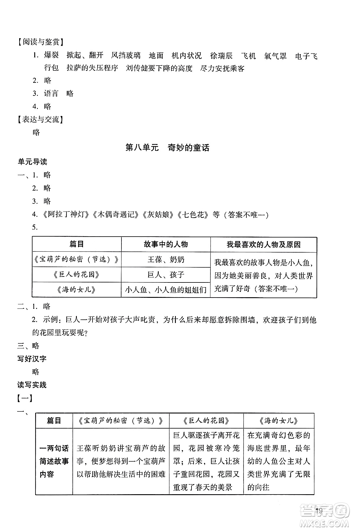 廣州出版社2024年春陽光學(xué)業(yè)評價四年級語文下冊人教版答案