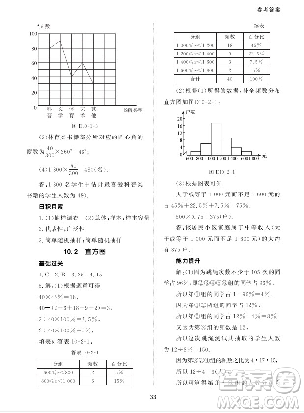 北京師范大學出版社2024年春配套綜合練習七年級數(shù)學下冊人教版參考答案