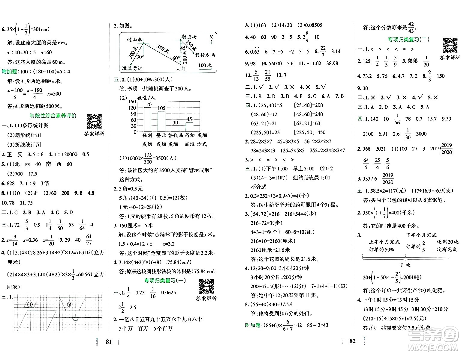 陜西師范大學(xué)出版總社有限公司2024年春小學(xué)學(xué)霸沖A卷六年級數(shù)學(xué)下冊蘇教版答案