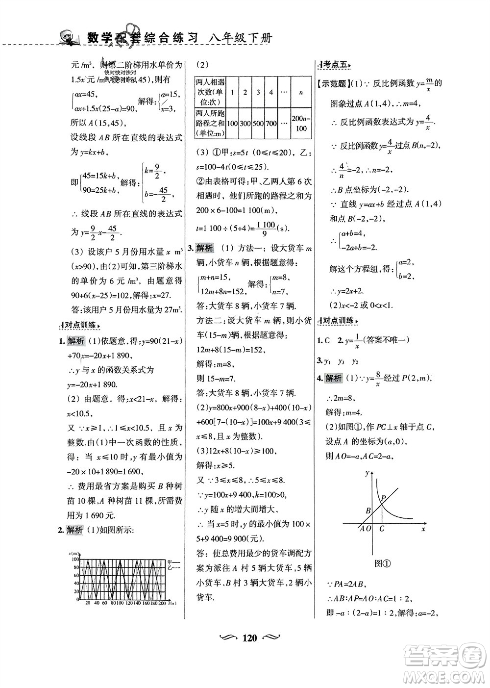 甘肅文化出版社2024年春配套綜合練習八年級數(shù)學下冊華東師大版參考答案