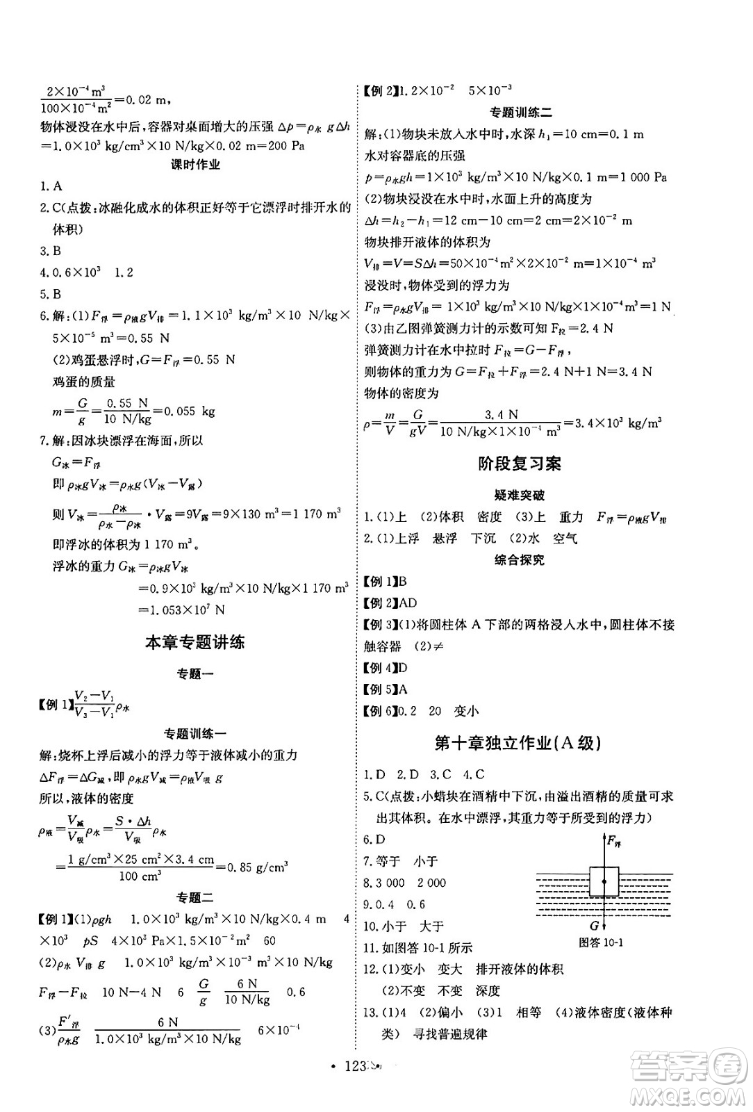 長(zhǎng)江少年兒童出版社2024年春長(zhǎng)江全能學(xué)案同步練習(xí)冊(cè)八年級(jí)物理下冊(cè)人教版答案