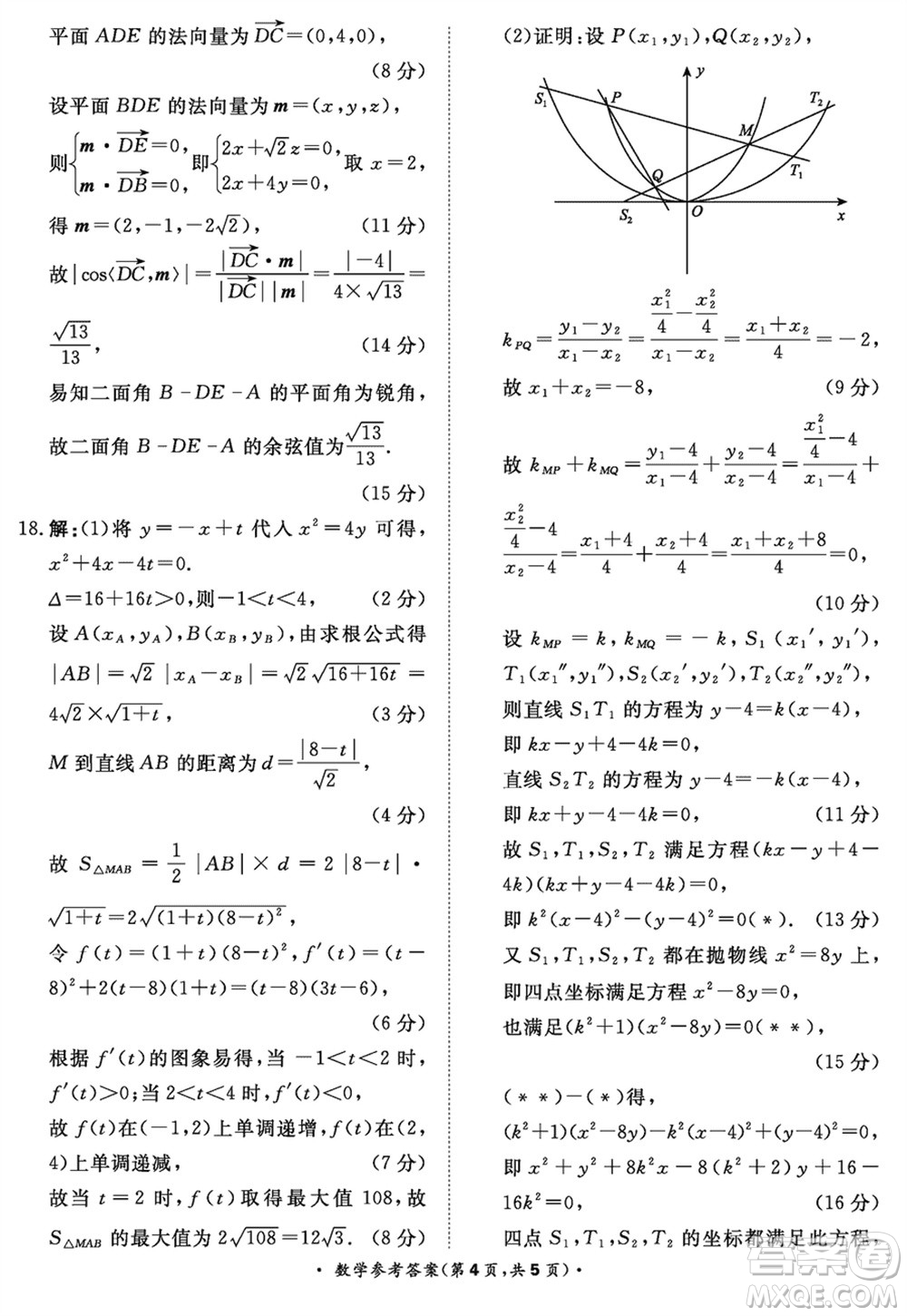 河南青桐鳴2024屆高三下學期3月份大聯(lián)考數(shù)學試題參考答案