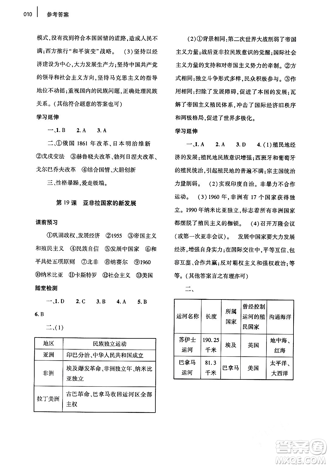 大象出版社2024年春基礎(chǔ)訓(xùn)練九年級歷史下冊人教版答案