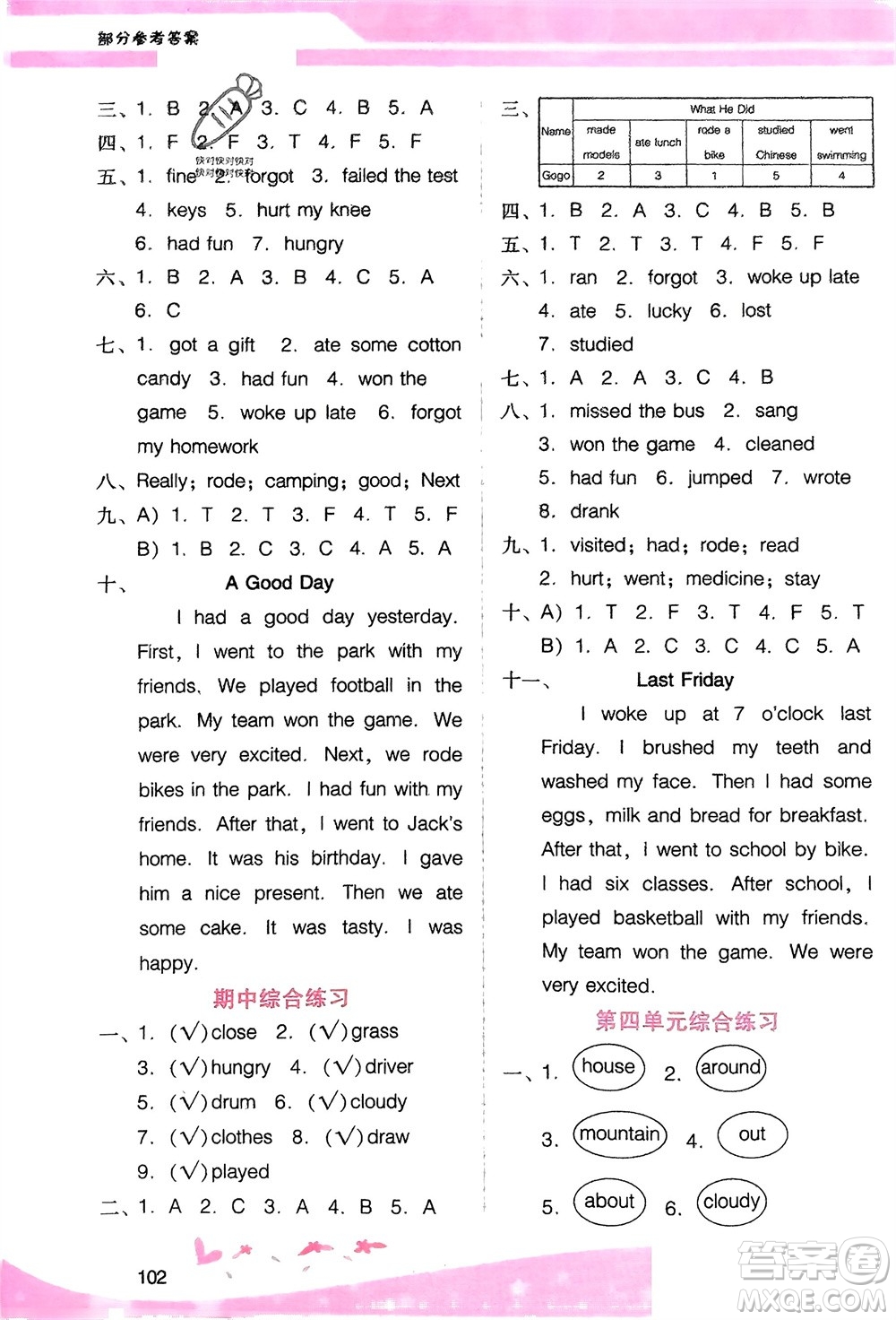 廣西師范大學(xué)出版社2024年春自主與互動(dòng)學(xué)習(xí)新課程學(xué)習(xí)輔導(dǎo)六年級(jí)英語下冊(cè)粵人版參考答案