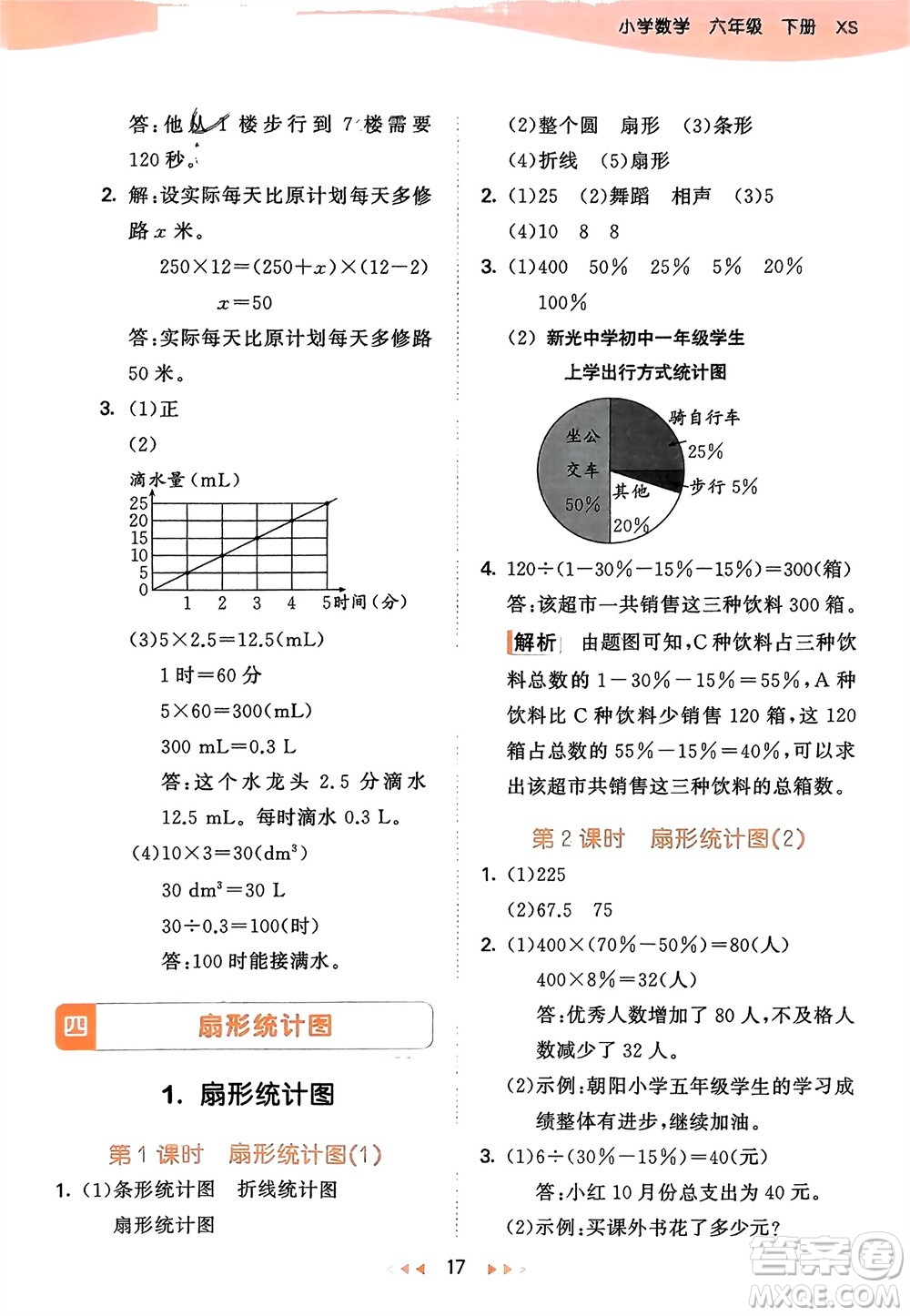 地質(zhì)出版社2024年春53天天練六年級(jí)數(shù)學(xué)下冊(cè)西師大版參考答案