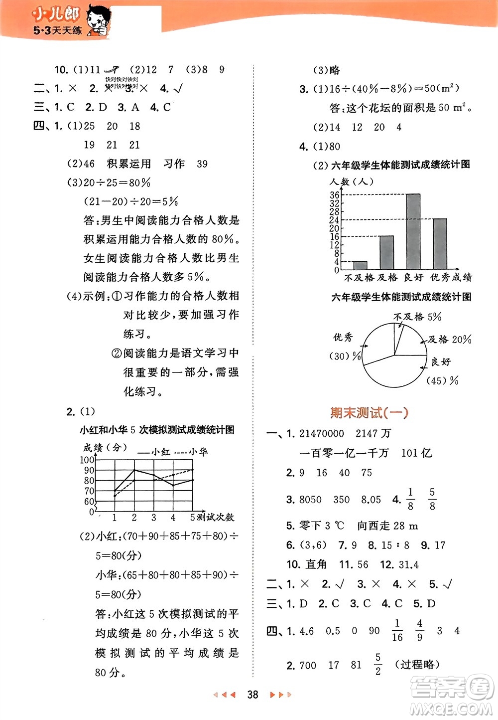 地質(zhì)出版社2024年春53天天練六年級(jí)數(shù)學(xué)下冊(cè)西師大版參考答案