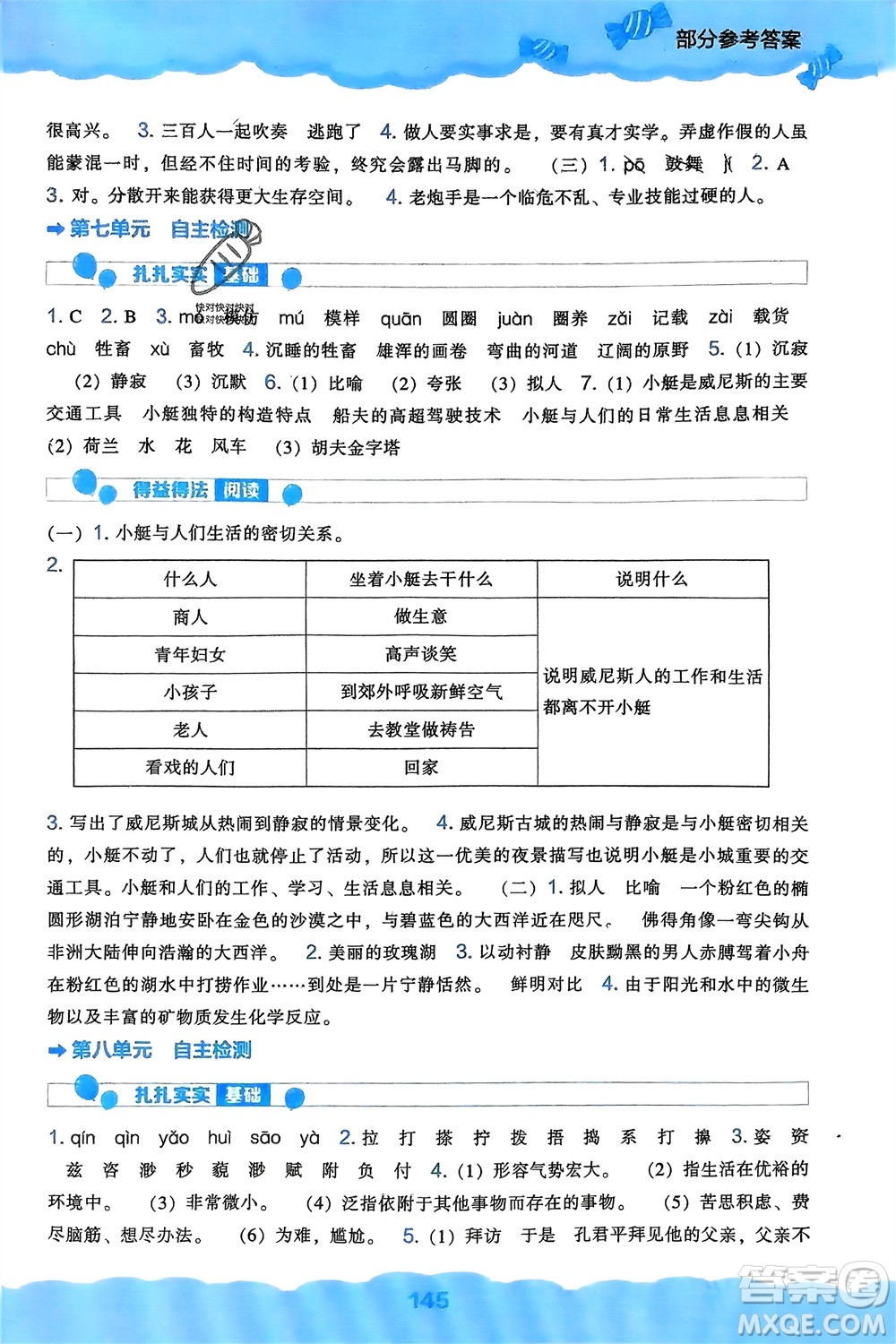 遼海出版社2024年春新課程能力培養(yǎng)五年級(jí)語(yǔ)文下冊(cè)人教版參考答案