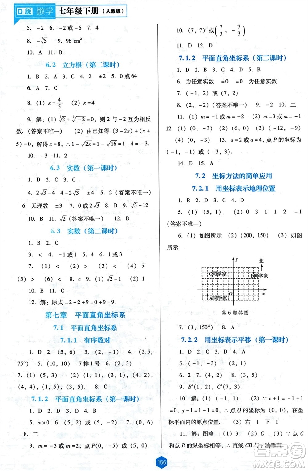 遼海出版社2024年春新課程能力培養(yǎng)七年級(jí)數(shù)學(xué)下冊(cè)人教版D版大連專(zhuān)版參考答案