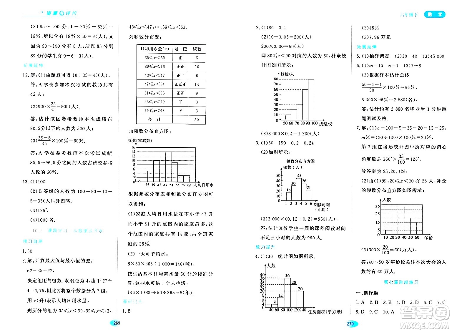 黑龍江教育出版社2024年春資源與評價六年級數(shù)學(xué)下冊人教版黑龍江專版答案