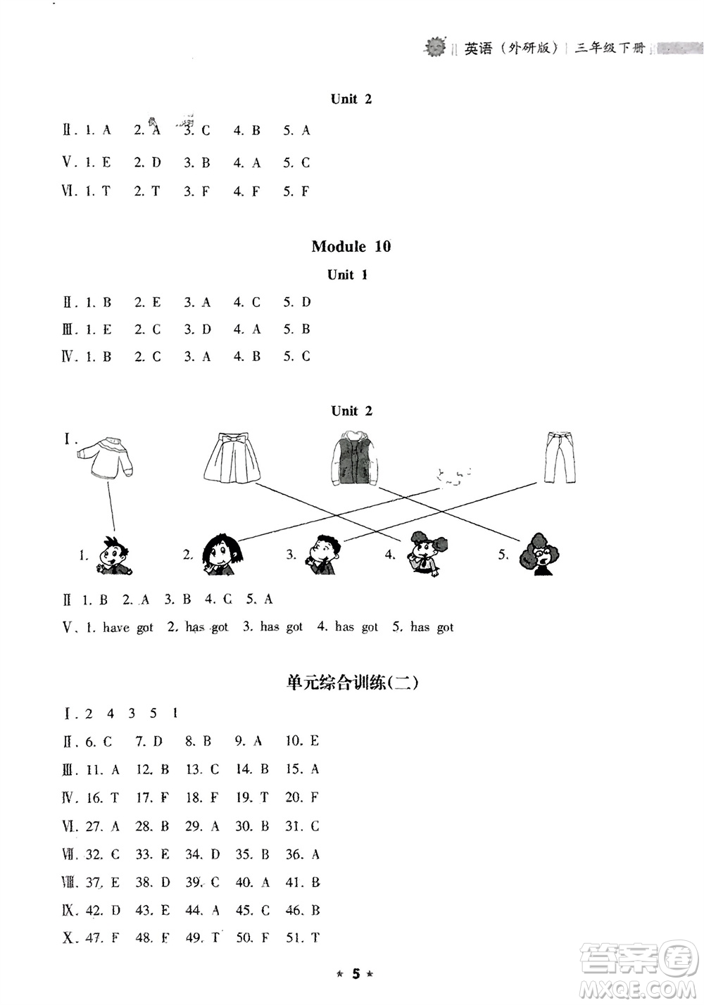 海南出版社2024年春新課程課堂同步練習(xí)冊三年級英語下冊外研版參考答案