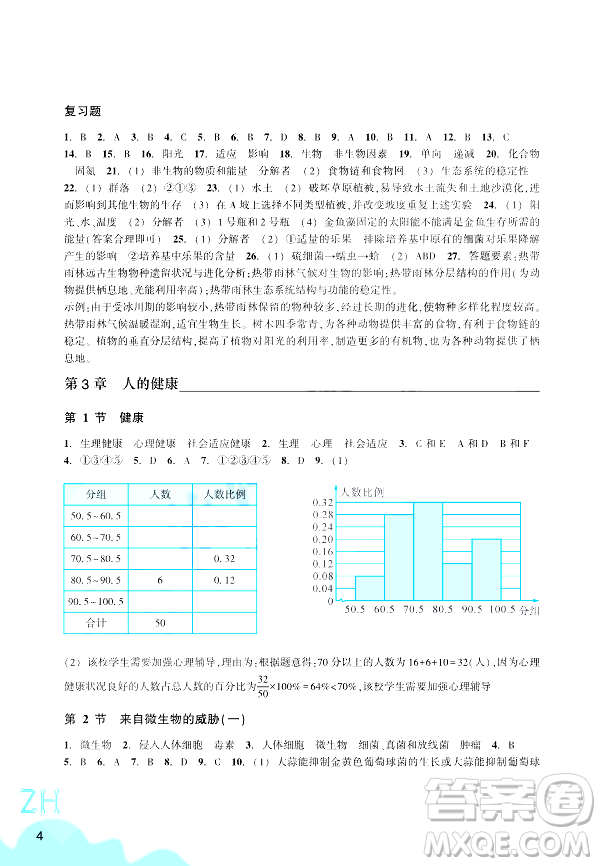 浙江教育出版社2024年春科學(xué)作業(yè)本九年級(jí)科學(xué)下冊(cè)浙教版答案