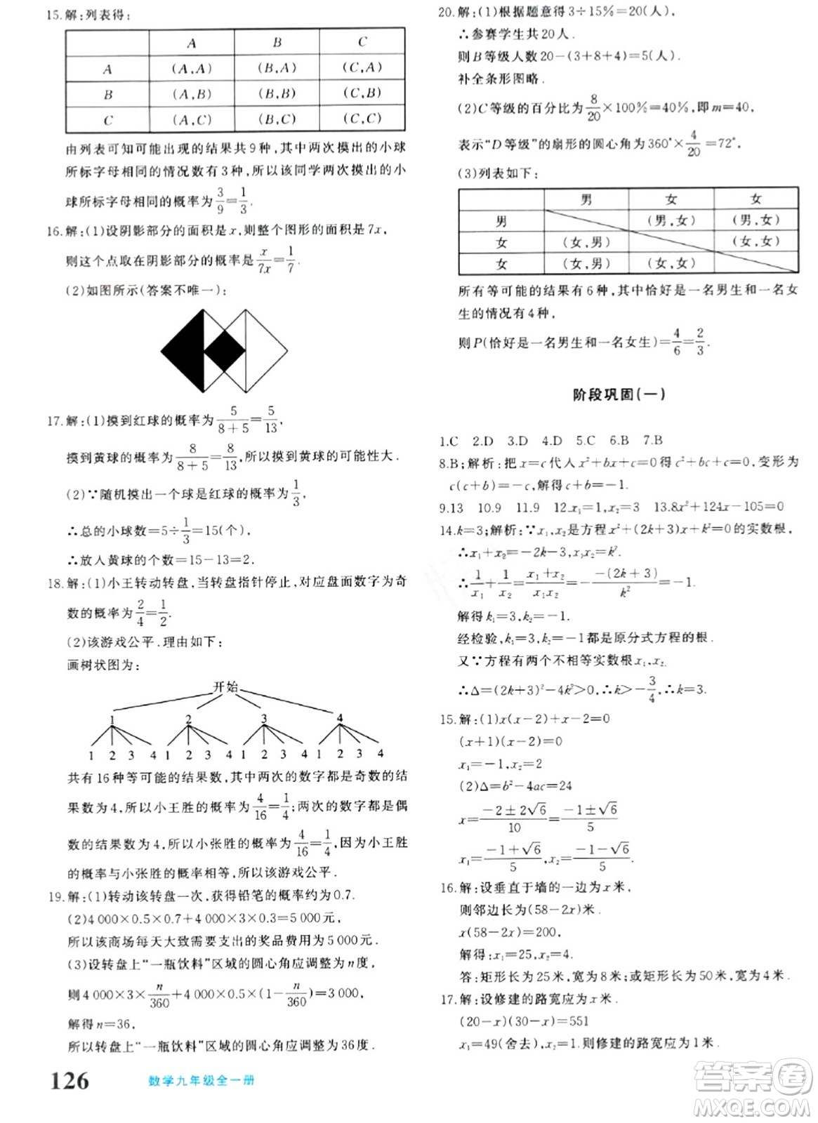 新疆青少年出版社2024年春優(yōu)學(xué)1+1評價(jià)與測試九年級數(shù)學(xué)下冊通用版答案