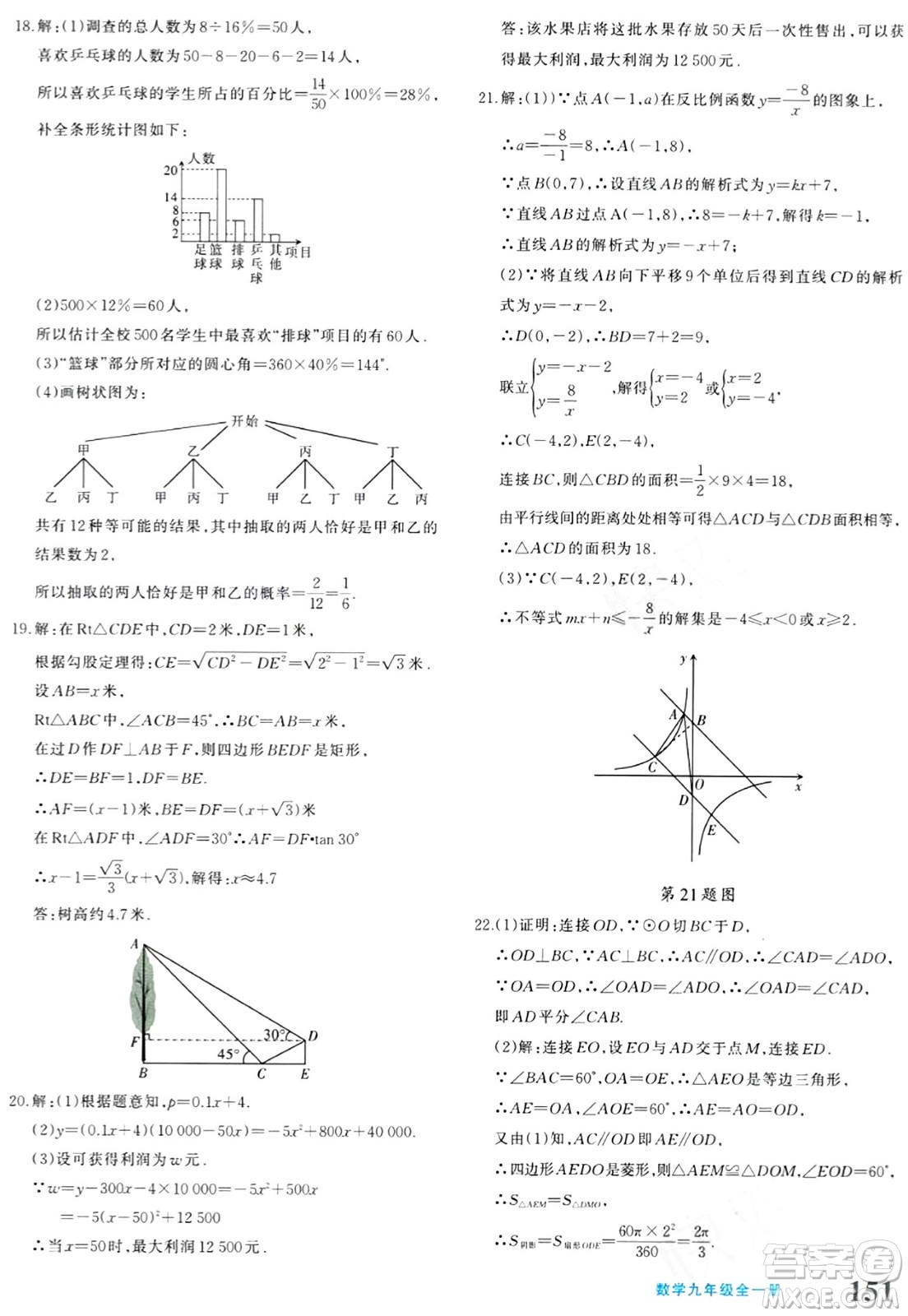 新疆青少年出版社2024年春優(yōu)學(xué)1+1評價(jià)與測試九年級數(shù)學(xué)下冊通用版答案