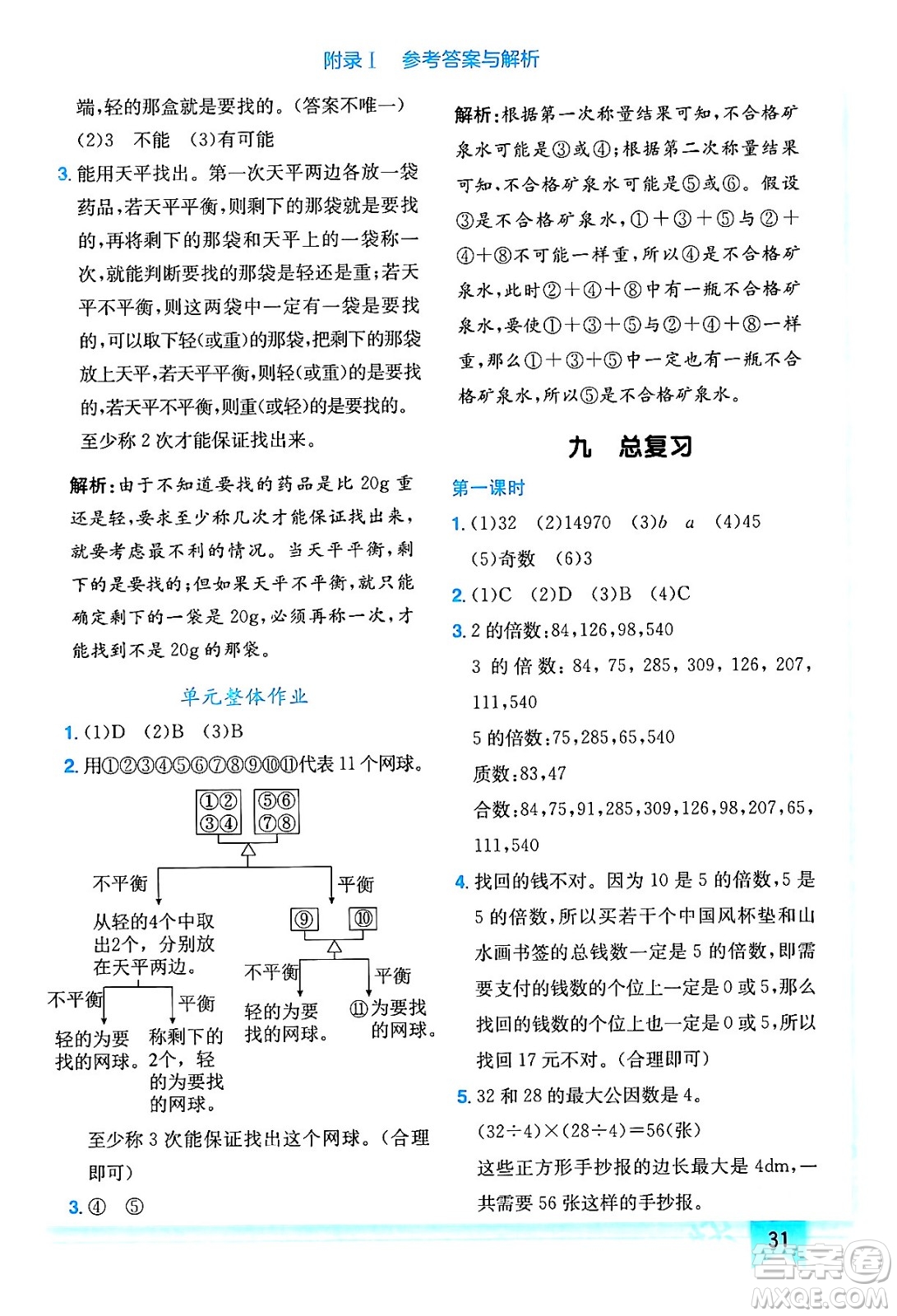 龍門書局2024年春黃岡小狀元作業(yè)本五年級數(shù)學(xué)下冊人教版答案