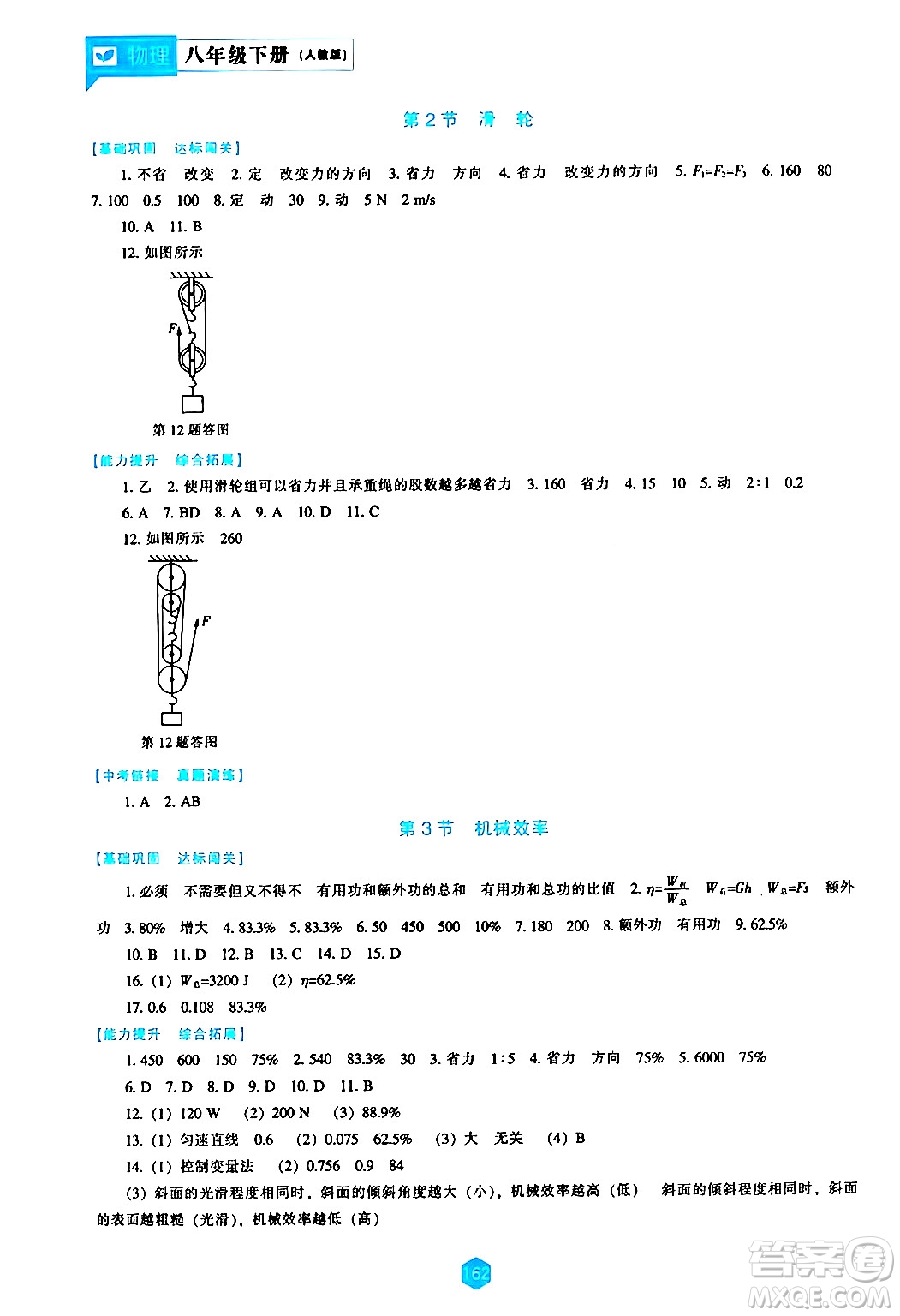 遼海出版社2024年春新課程物理能力培養(yǎng)八年級(jí)物理下冊(cè)人教版答案